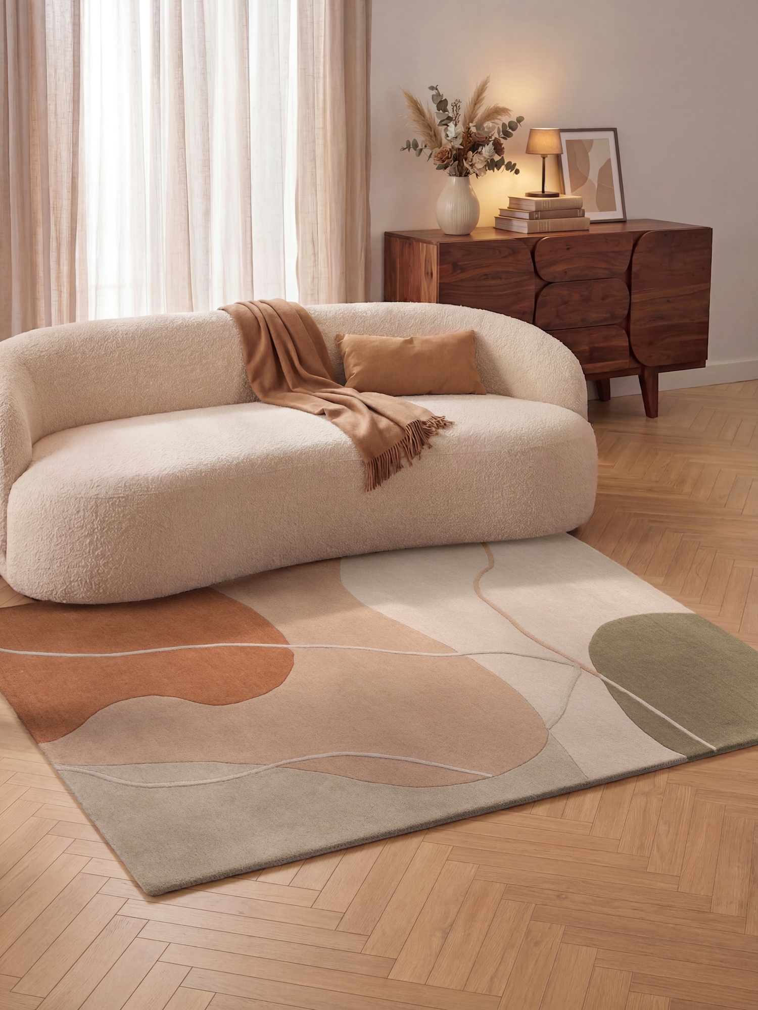 Villeroy & Boch Wollteppich »Arteo« rechteckig 17 mm Höhe Wolle, Natur,Handgemacht, Abstrakt, Kurzflor, Wohnzimmer, Schlafzimmer