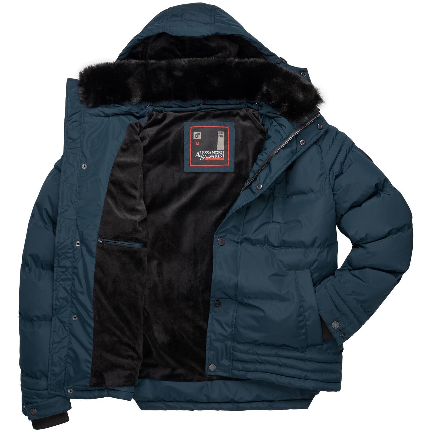 Alessandro Salvarini Winterjacke »ASFabiano«, mit warmem Teddyfell und abnehmbarer Kapuze