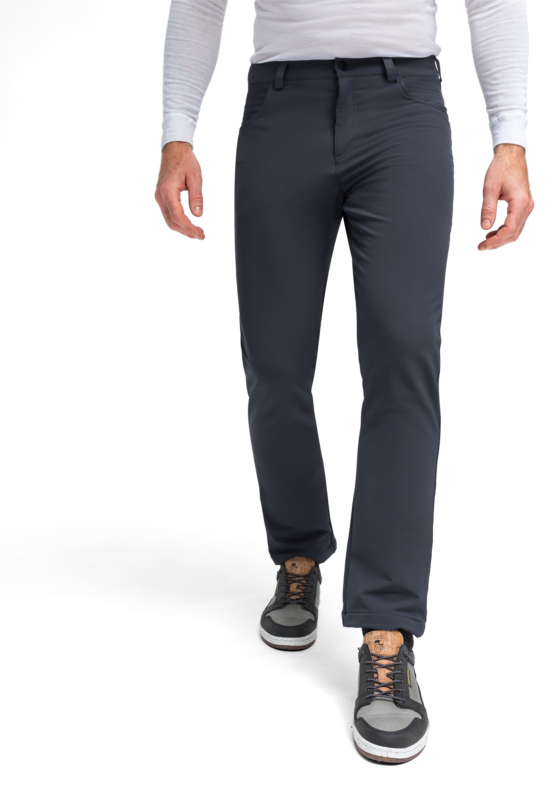 Funktionshose MAIER SPORTS "Charles", Herren, Gr. 50, Normalgrößen, grau, 91% Polyester, 9% Elasthan, Hosen Funktionshose, Herren Outdoorhose, elastische Hose mit Fleece Innenseite, Regular fit 3