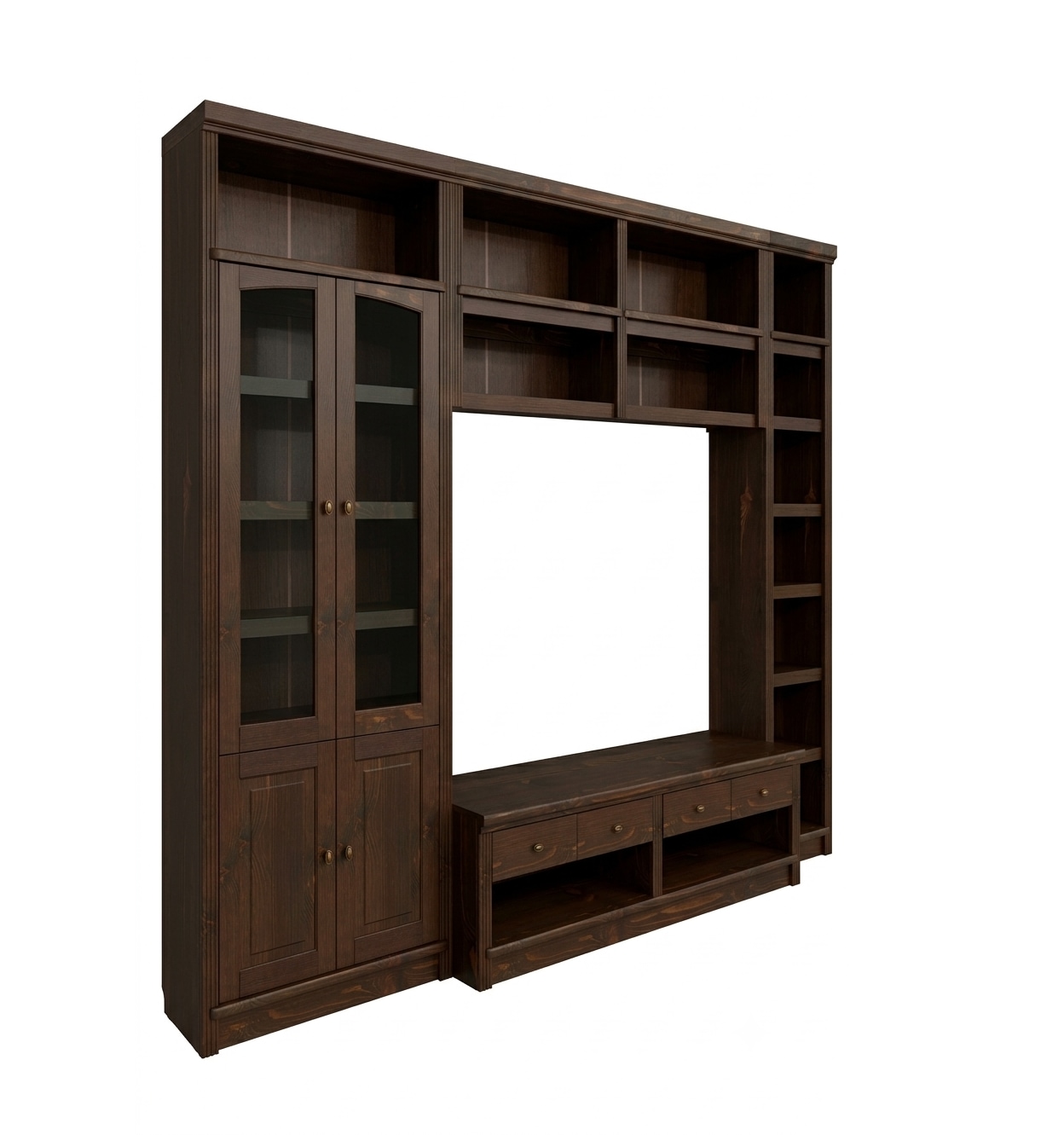 OTTO home Wohnwand "Soeren, 1 TV-Lowboard, 1 Wandregal, 1 Bücherregal, 1 Vitrine" Set, 4 Stk. tlg.