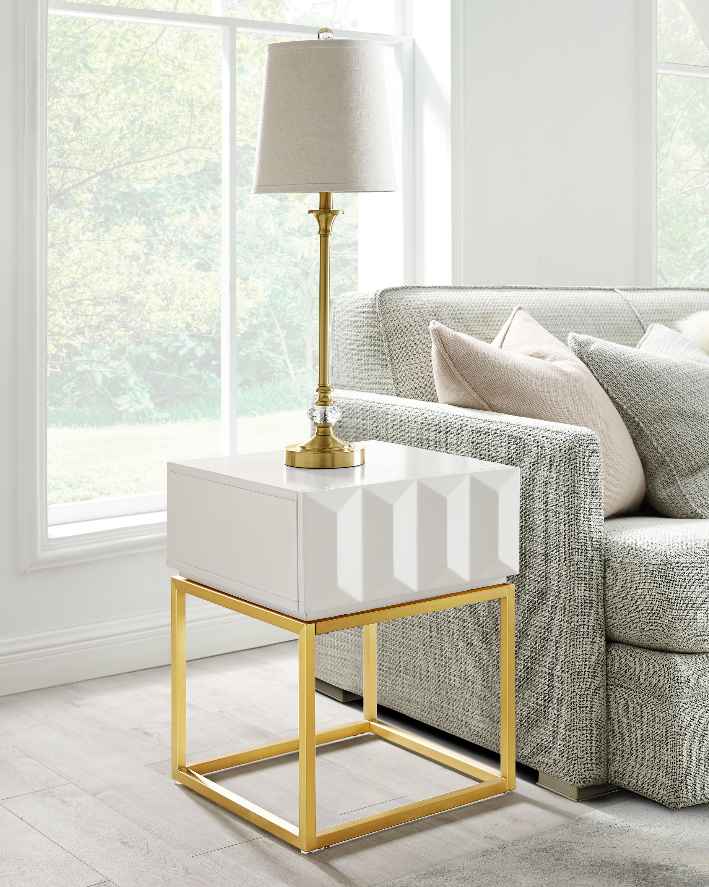 Leonique Beistelltisch "Alais, TOPSELLER, OTTOs Choice" in 3D-Optik, goldfa günstig online kaufen