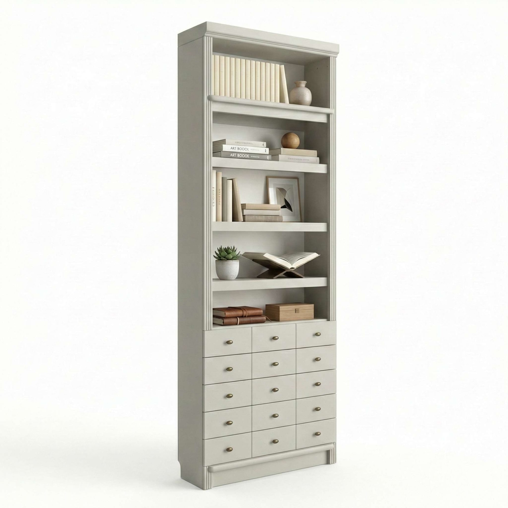 Home affaire »Soeren Regal mit 5 breiten Schubkästen in geteilter Optik« T/H: 80/29/220 cm, Kiefer FSC®-zertifiziert, elegante Metallgriffe