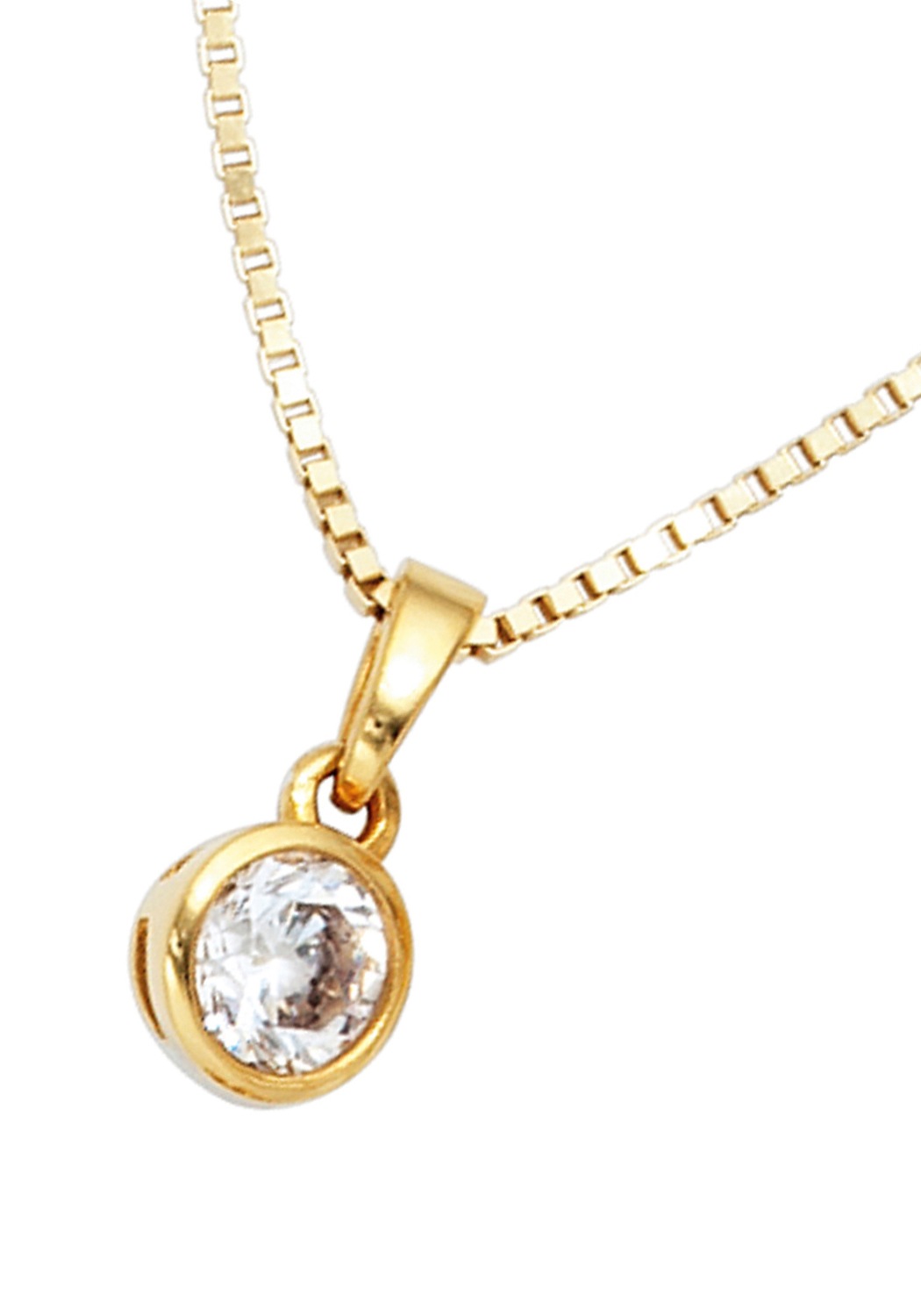 JOBO Kettenanhänger »Anhänger mit Zirkonia«  925 Silber vergoldet