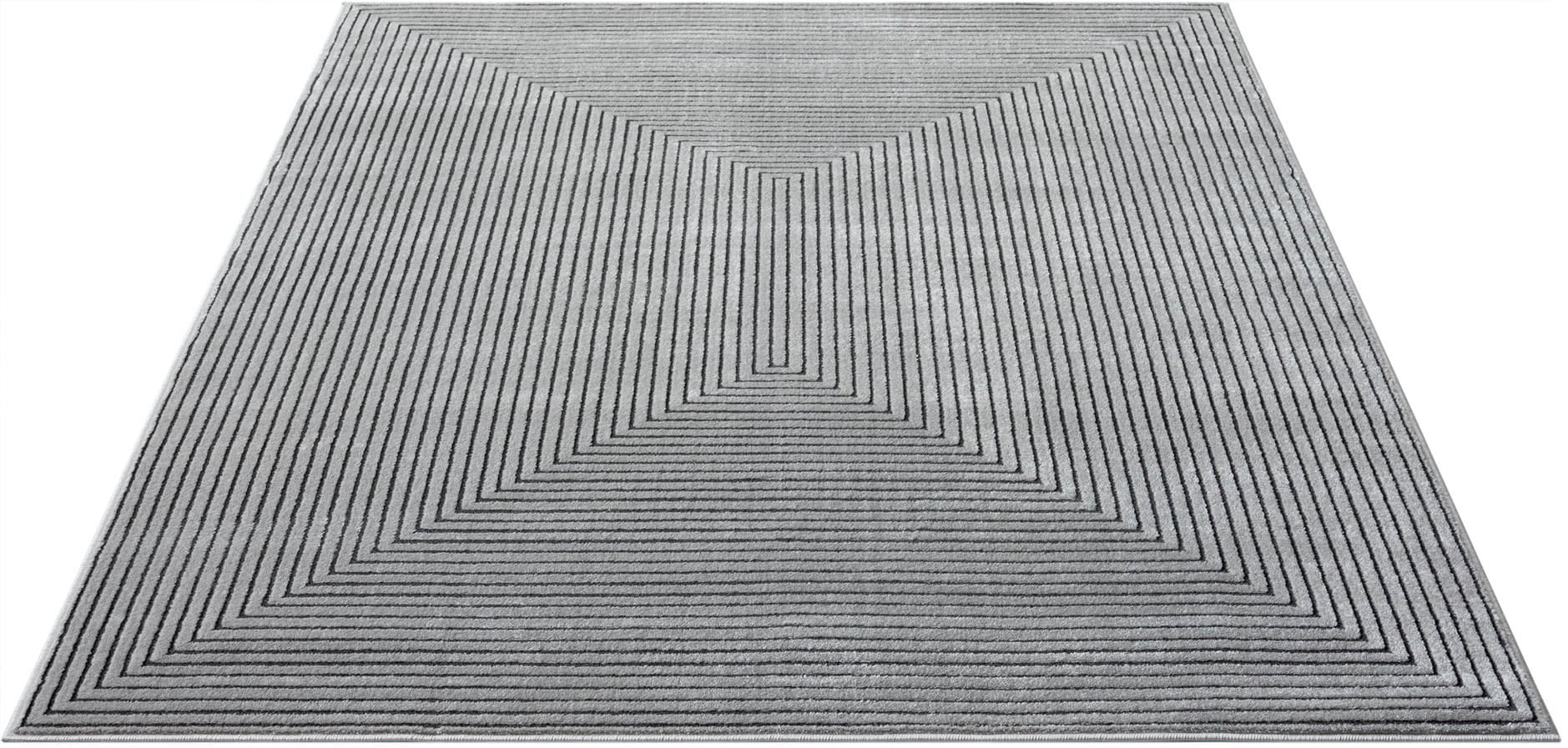 Leonique Teppich »»Kylian««, rechteckig, dezenter Glanz, Schrumpf-Garn-Effekt, dichte Qualität, geometrisch