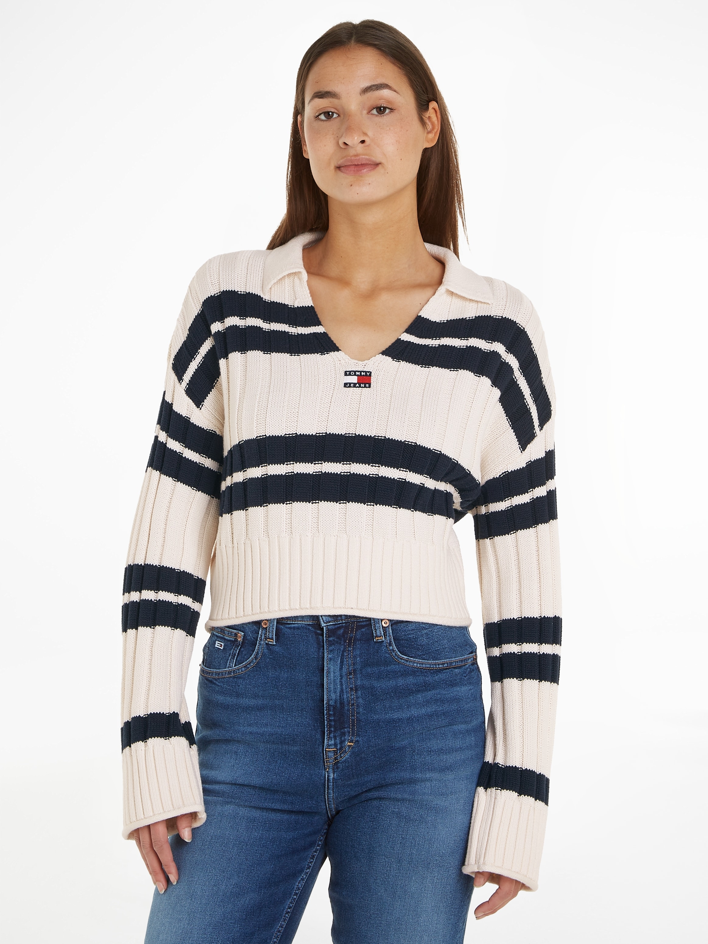 Strickpullover, mit Front-Logoprägung