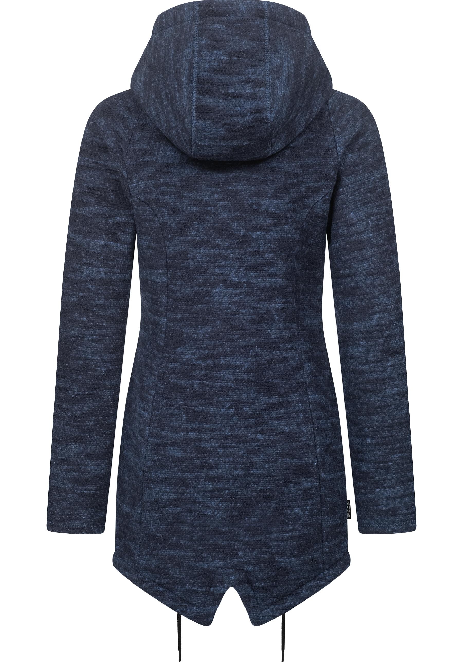 Ragwear Kapuzenstrickjacke »Wingi Melange«, Sportliche Kapuzenjacke mit Teddy-Kunstfell