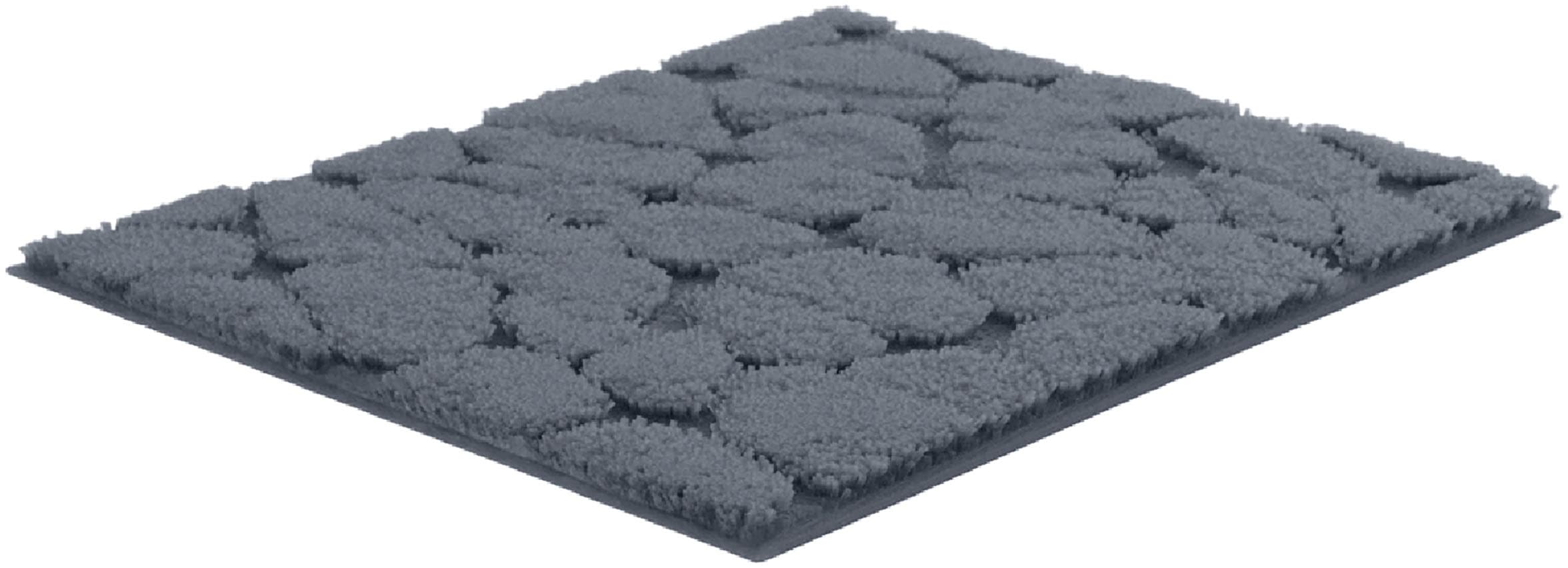 Grund Badematte »Ashtar, Badvorleger, Badezimmer Teppich, 3D-Design«, rutschhemmend beschichtet, schnell trocknend, Hoch-Tief-Design mit organischer Steinoptik, Made in Europe