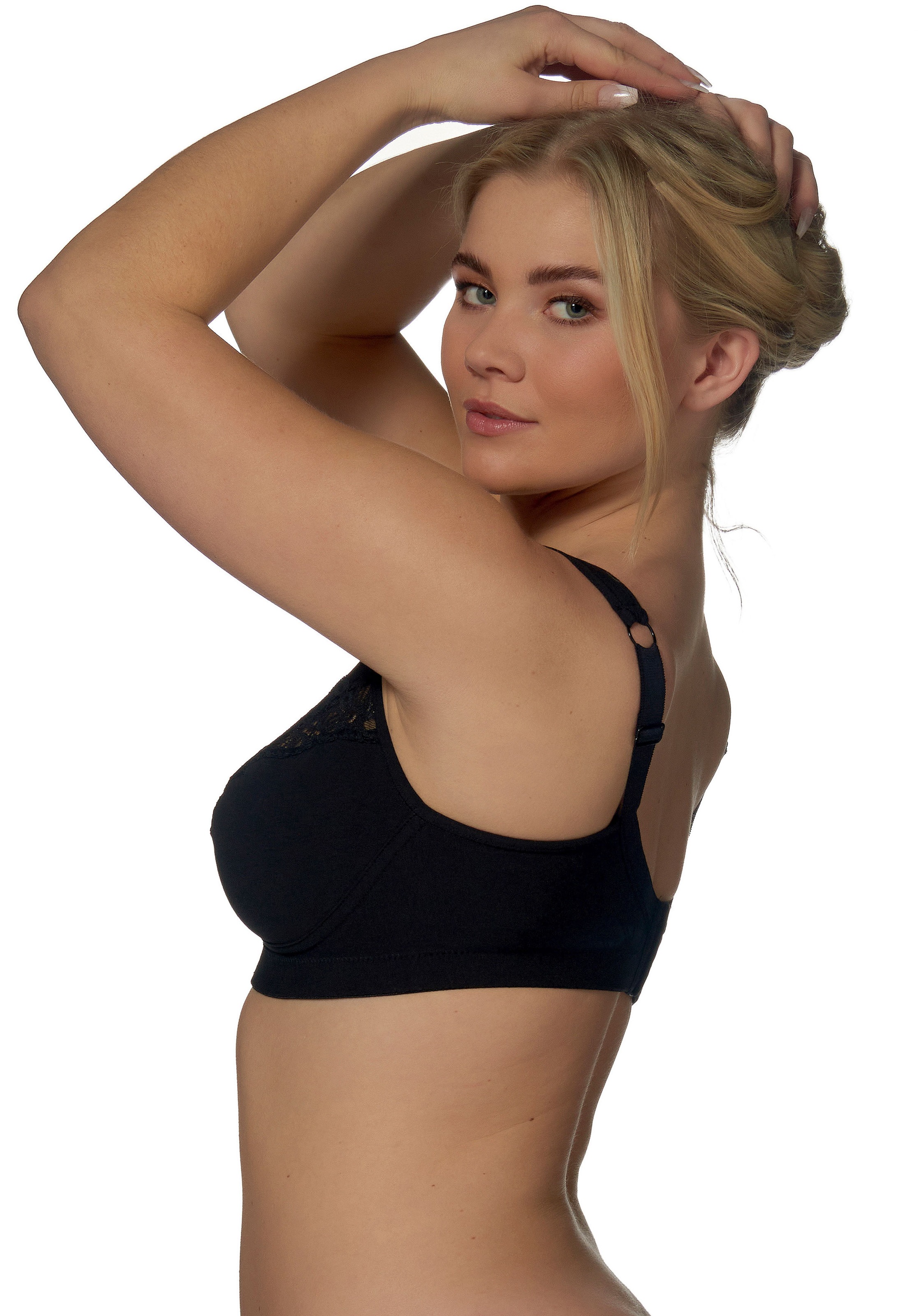 Thumbnail - Elbrina Bügelloser BH 1 Stk. mit Spitze, mit Schleife, breite Träger, ohne Bügel, Baumwollmix