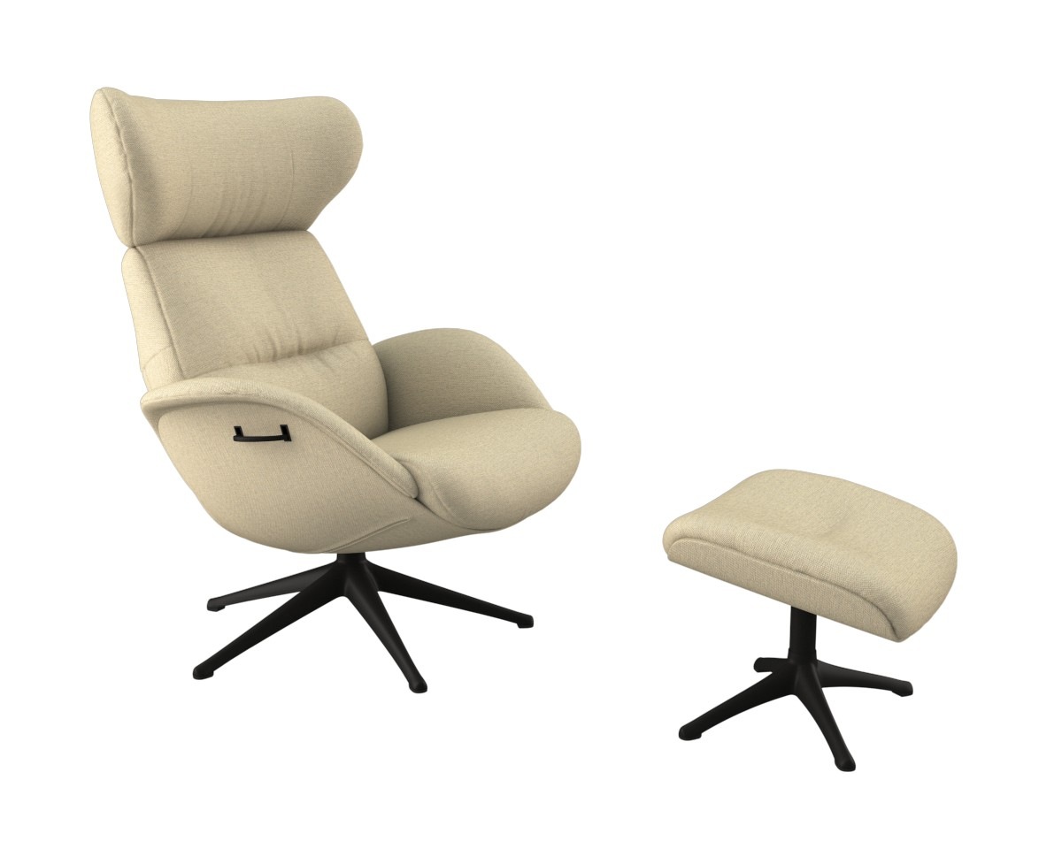 FLEXLUX Relaxsessel »Relaxchairs More«, Premium Komfort, Rücken- & Kopfteilverstellung, drehbar, Fuß schwarz