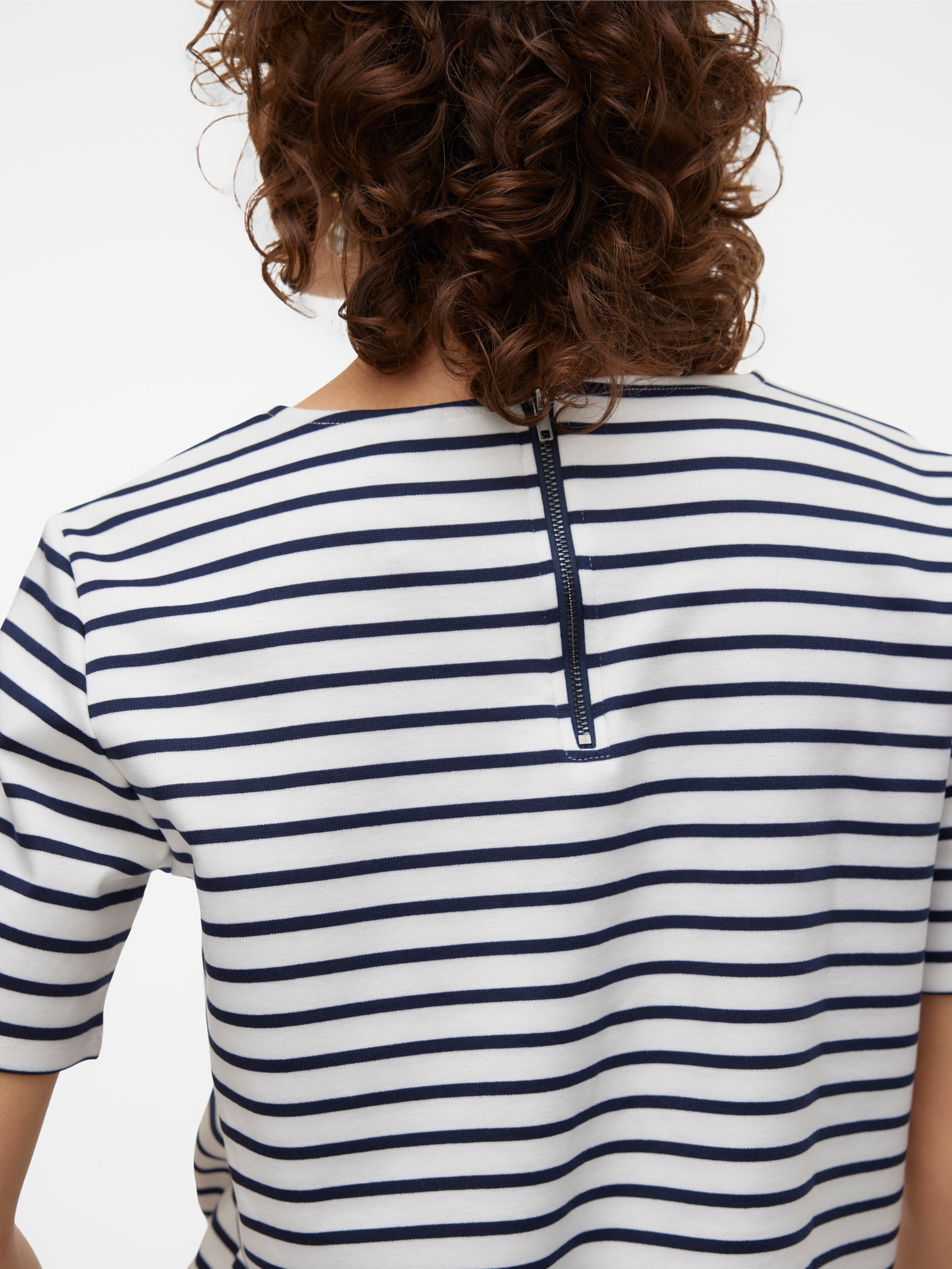 Vero Moda Rundhalsshirt »VMABBY SS ZIP TOP JRS NOOS«