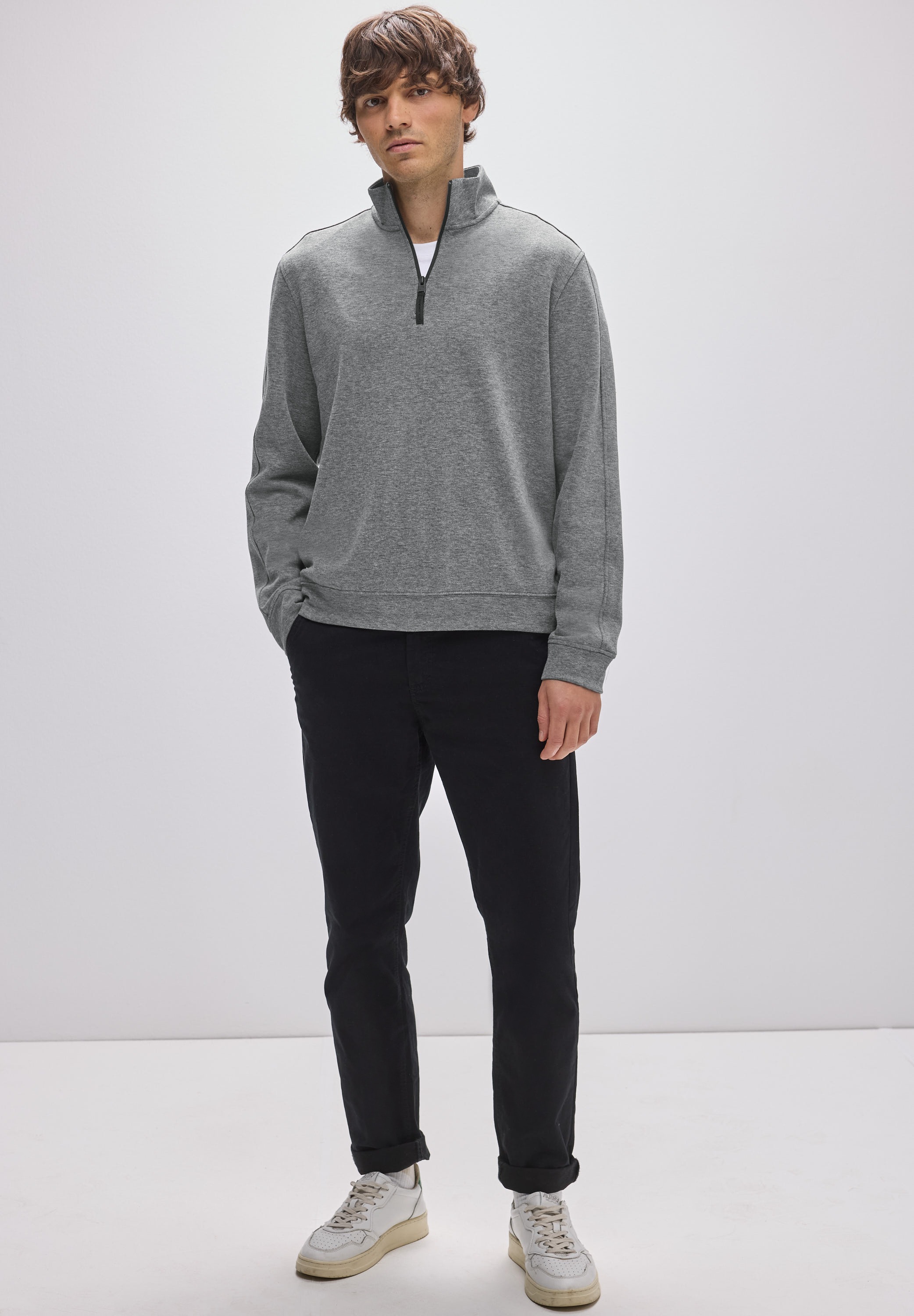 STREET ONE MEN Rollkragenpullover im soften Baumwoll-Mix