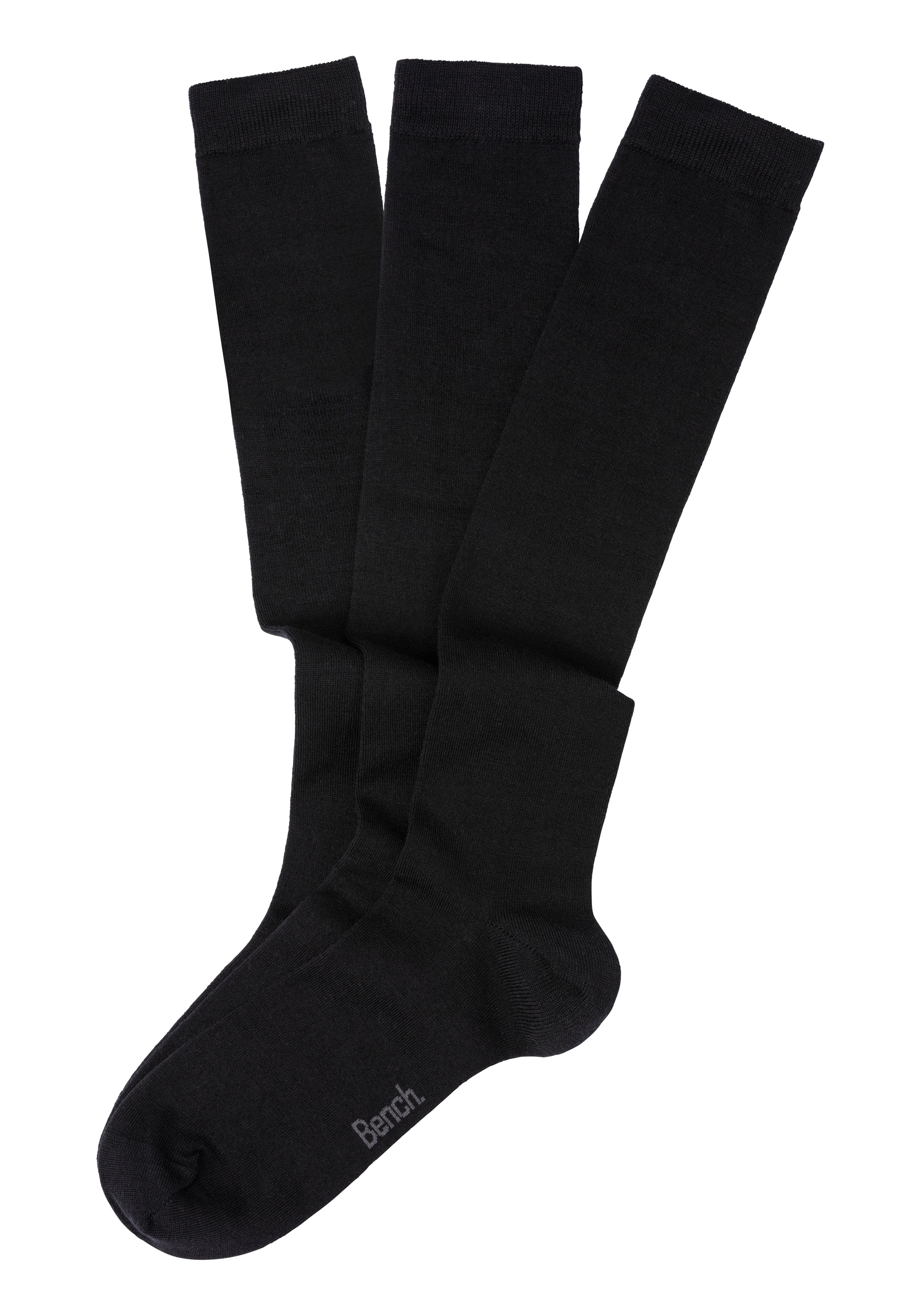 Bench. Kniestrümpfe Packung, 3 Stk. tlg. Herrenkniestrümpfe mit wärmender W günstig online kaufen