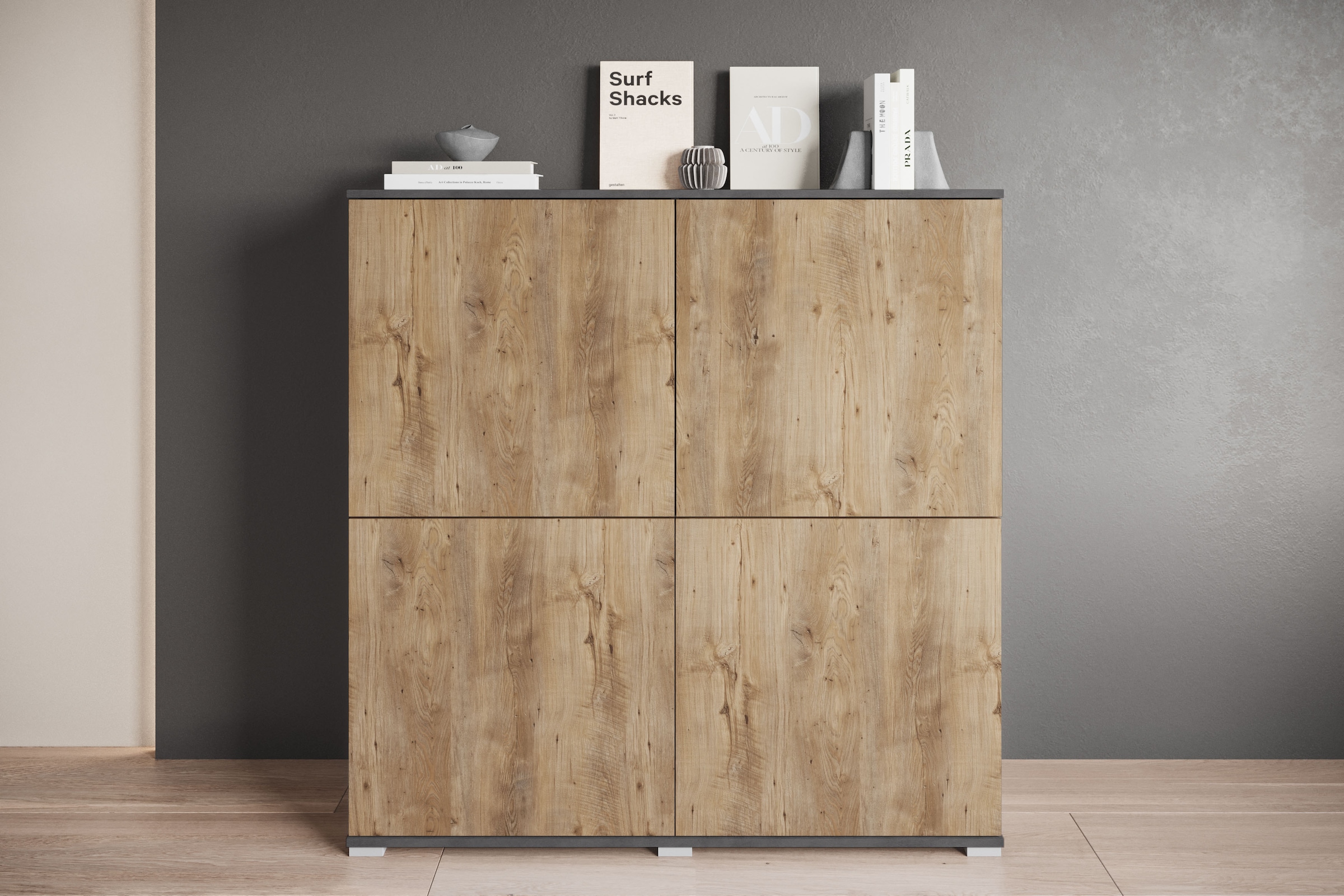INOSIGN Highboard "Kenia, moderne grifflose Hochkommode mit 4 Türen, Breite günstig online kaufen
