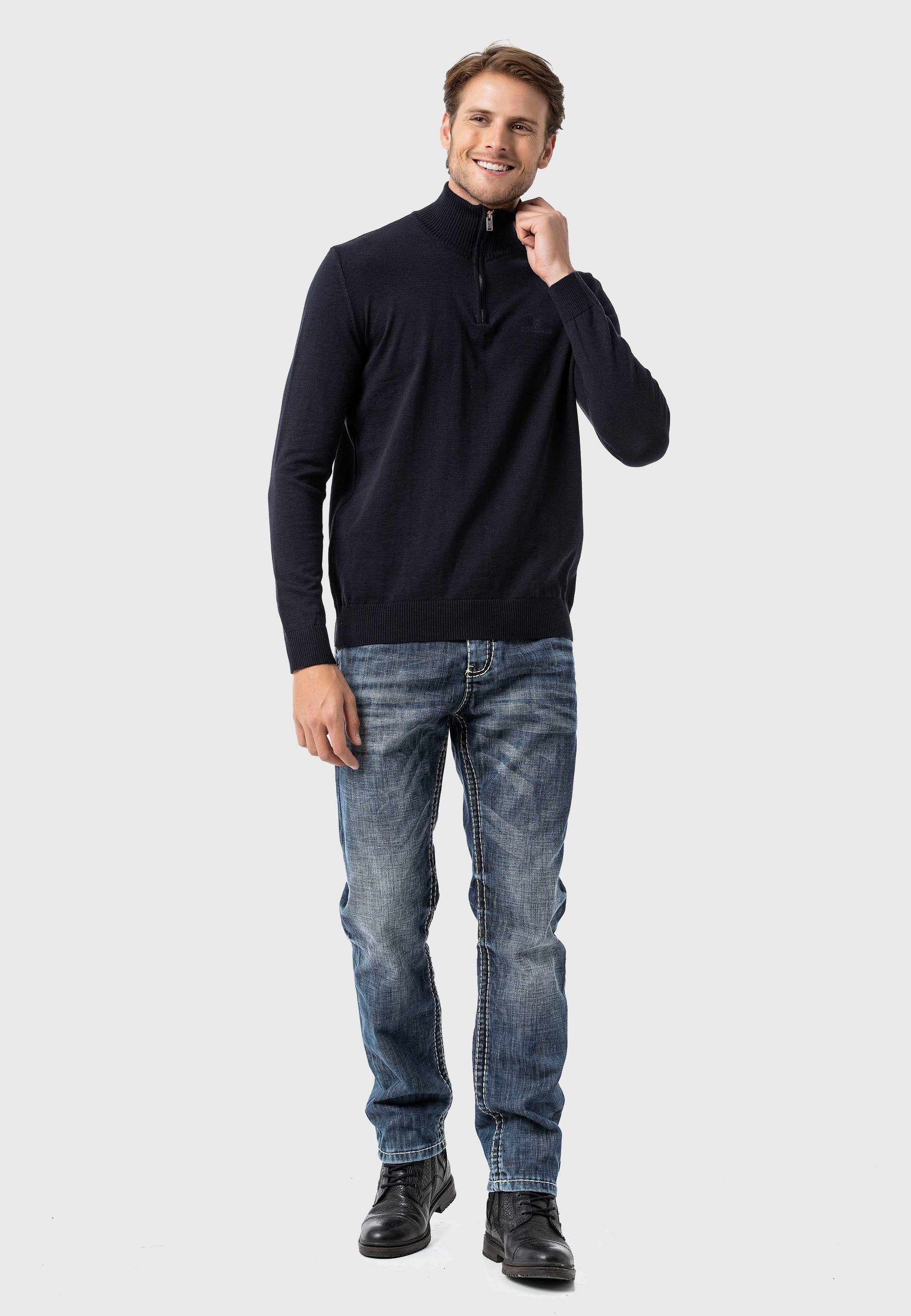 Cipo & Baxx Troyer »Pullover«, mit Troyer-Kragen