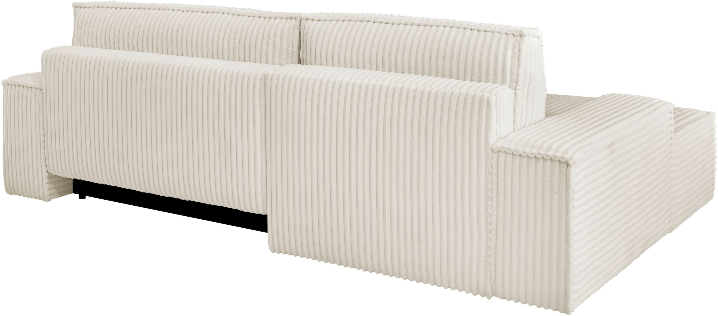 andas Ecksofa »Finnley Schlafsofa 267 cm in Bouclé, Struktur fein u. Cord, L-Form,«, Schlaffunktion m. Bettkasten (136/210 cm), Bouclé, Struktur und Cord