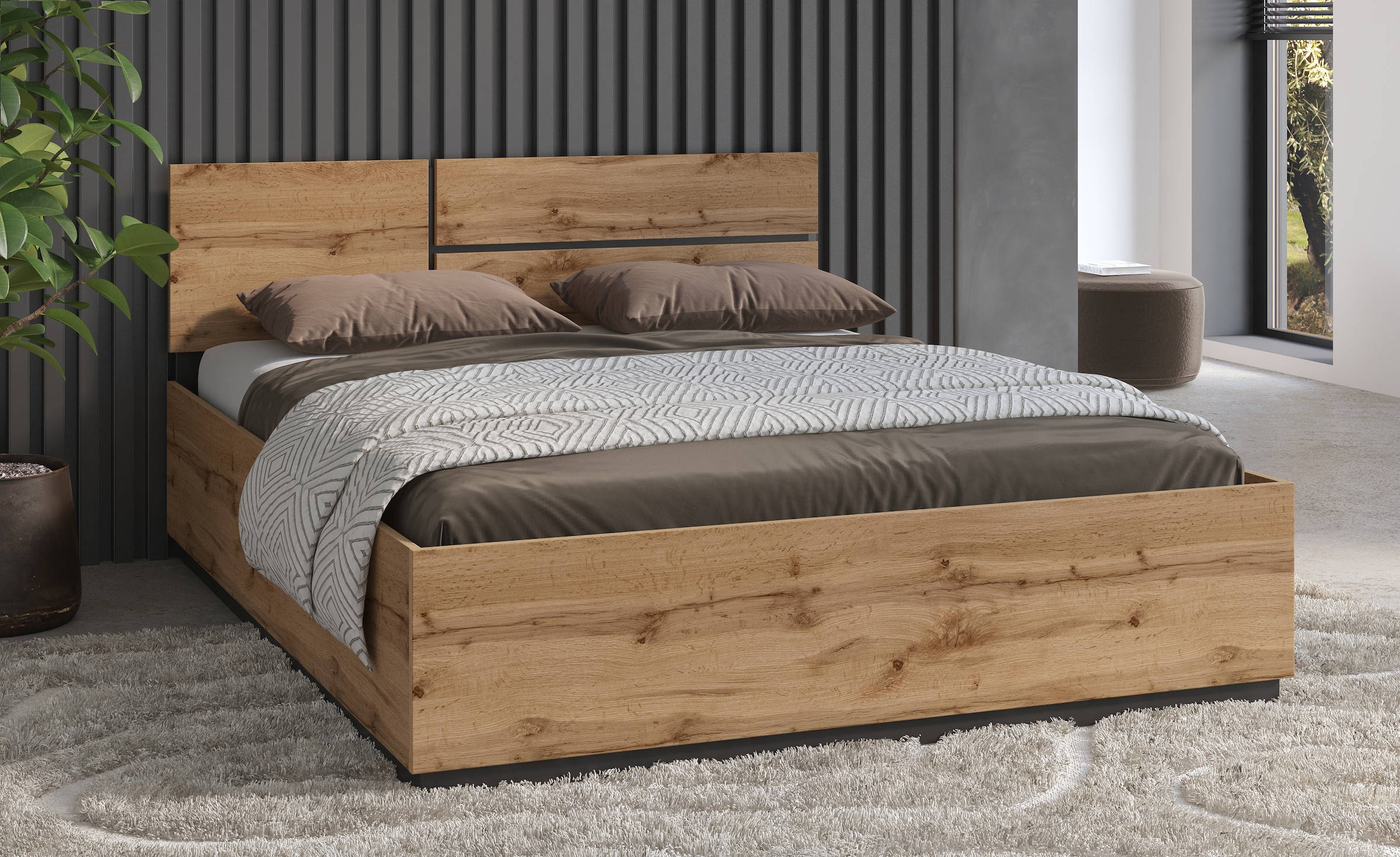 OTTO home "Cross, moderner Bettrahmen" Doppelbett in zwei Grössen, stabiles Bettgestell