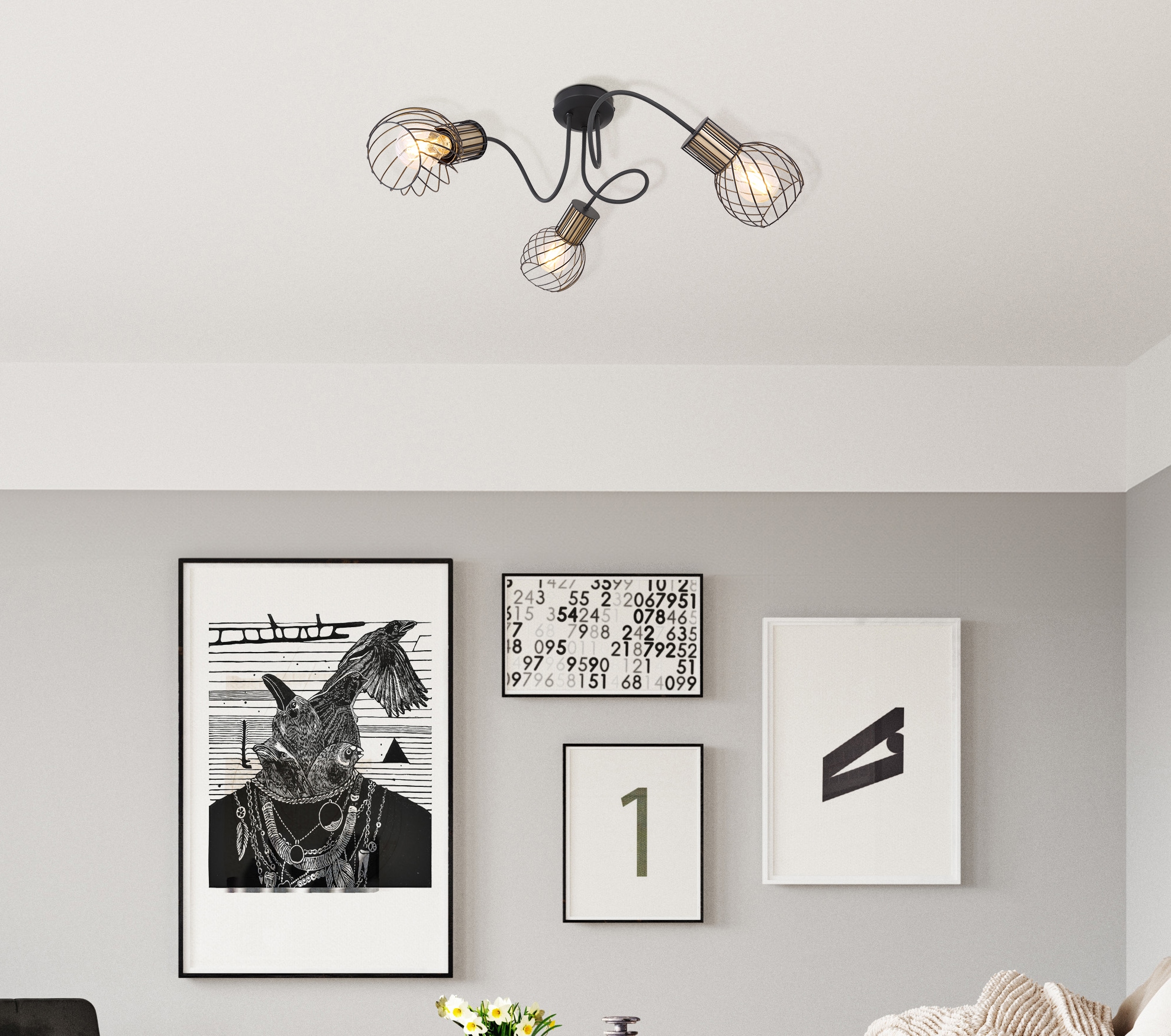 GLOBO LIGHTING Deckenleuchte »ARGUSTO«, Leuchtmittel E27 | ohne Leuchtmittel, Deckenlampe/Wohnzimmer/Schlafzimmer/modern