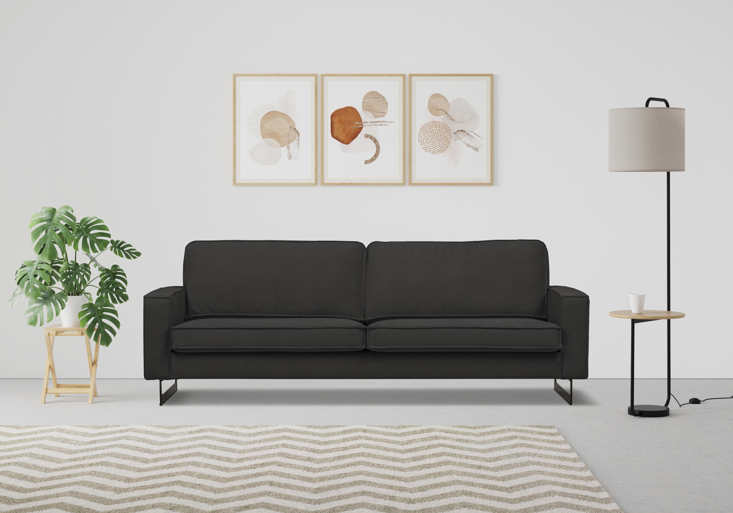 Home affaire 2-Sitzer "Pinto, 166 cm, Cord, Chenille, Lederoptik" mit Keder günstig online kaufen