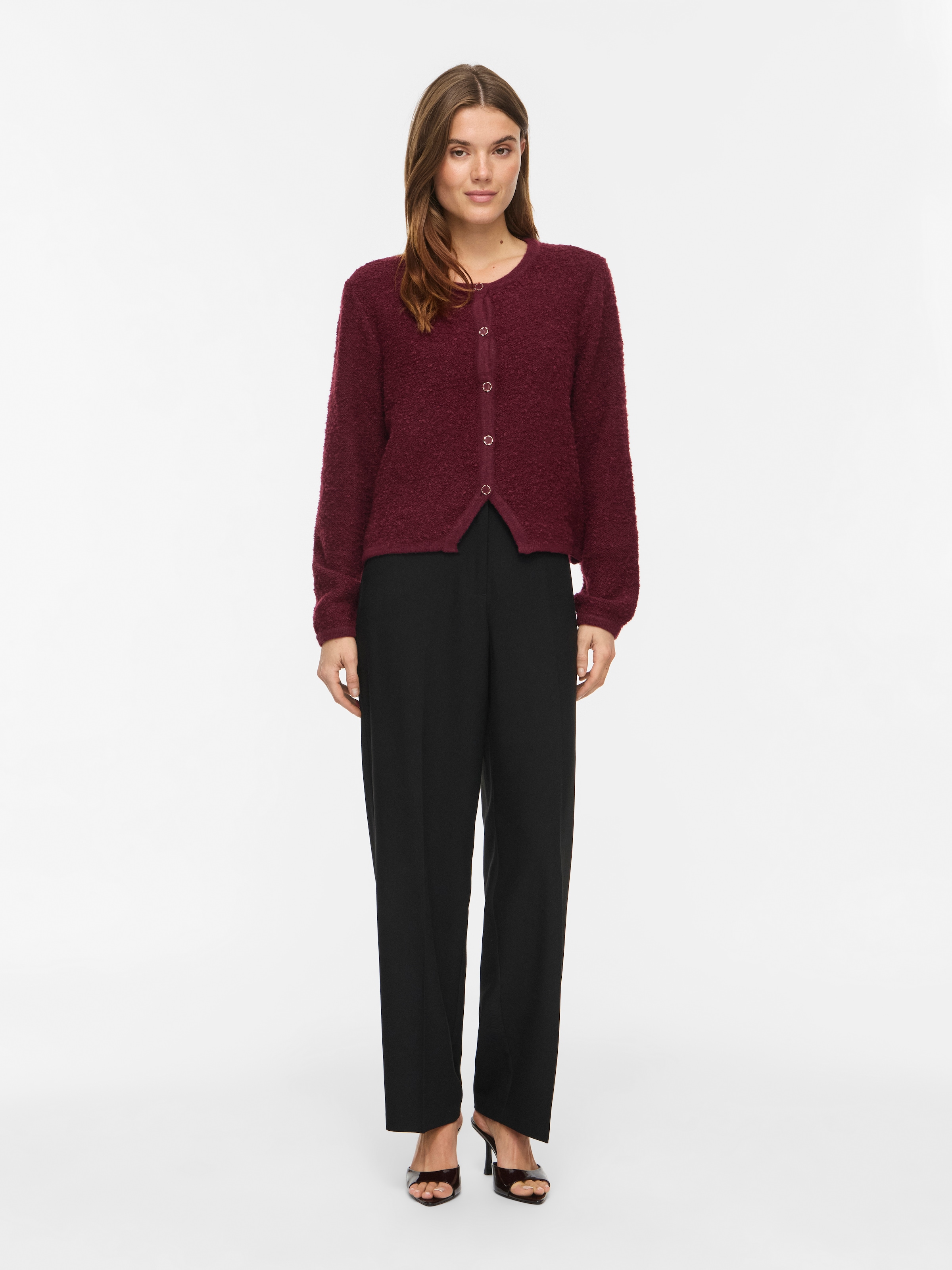 Vila Strickjacke »VIPIGGA O-NECK L/S KNIT JACKET NOOS« Materialmix