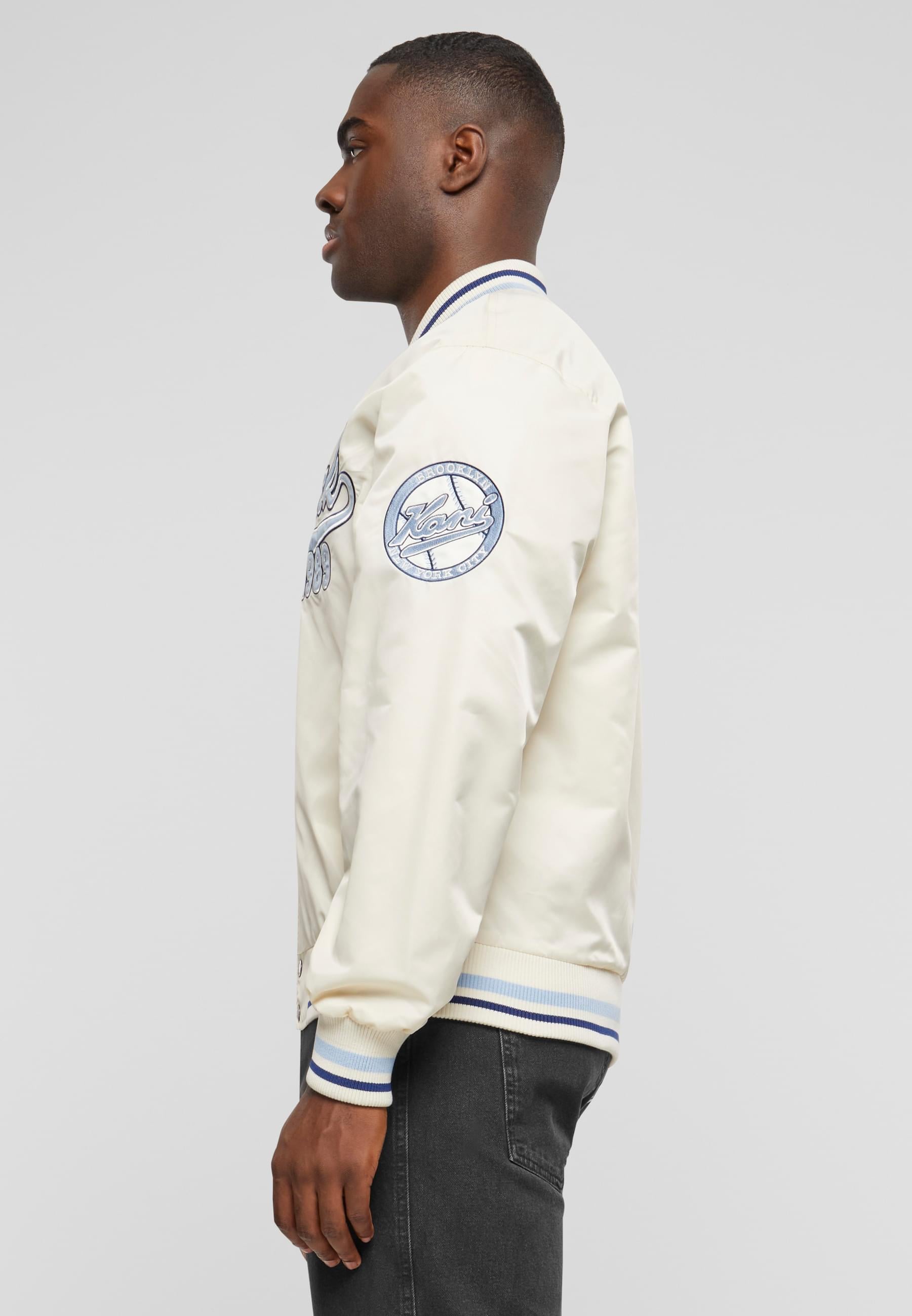 Karl Kani Allwetterjacke »Karl Kani Herren KU242-011-1 Varsity Bowling Jacket«, (1 St.), ohne Kapuze