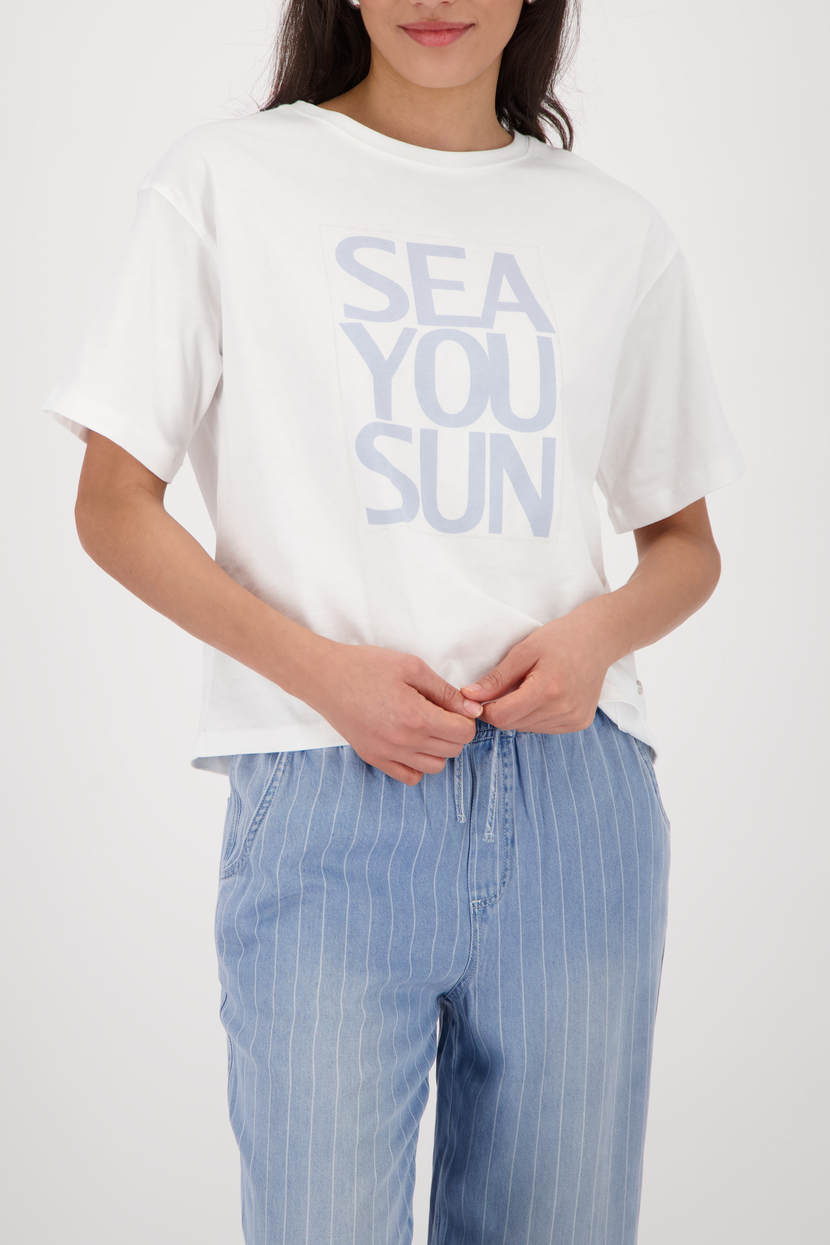 Monari T-Shirt "Shirt Druck platziert" Regular fit mit Schriftzug