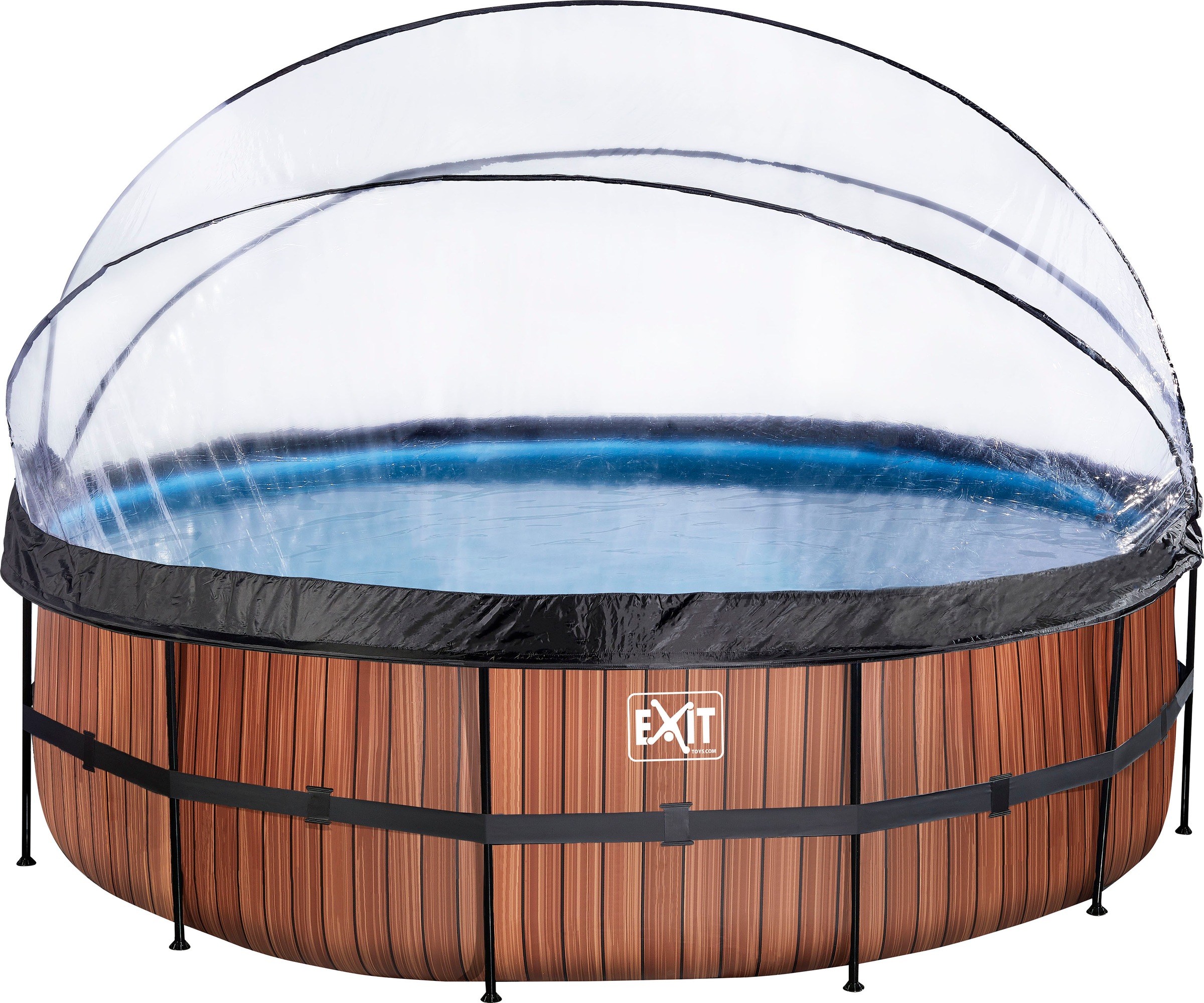 EXIT Framepool »inkl. multifunktionaler Abdeckung & Wärmepumpe«, (Set, 5 tlg.), ØxH: 488x122 cm, mit Sandfilteranlage und Sicherheitsleiter