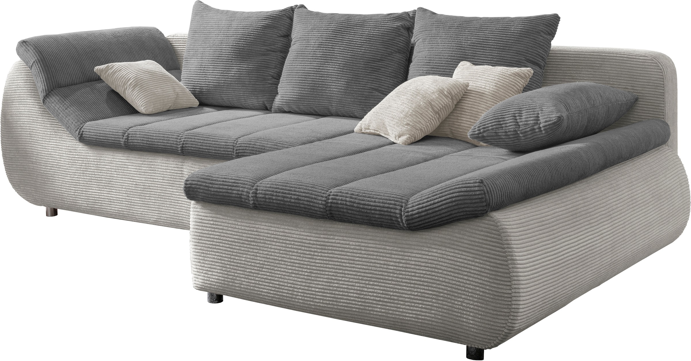 INOSIGN Ecksofa »Imola elegant und bequem, aktuelle Steppung im Sitz, L-Form«, wahlweise mit Bettfunktion