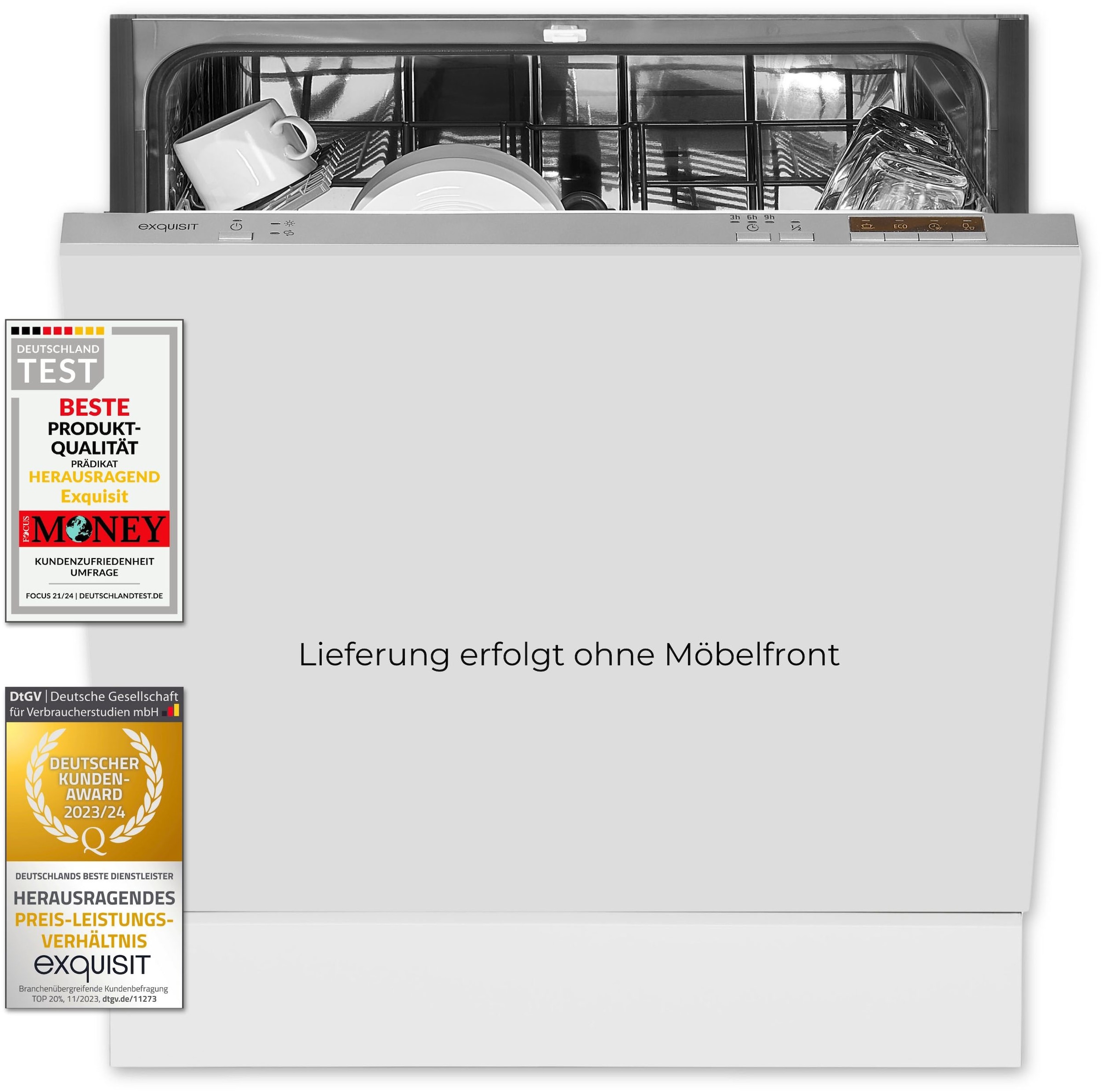 exquisit vollintegrierbarer Geschirrspüler "EGSP6012-E-030E silber" 11 l 12 günstig online kaufen