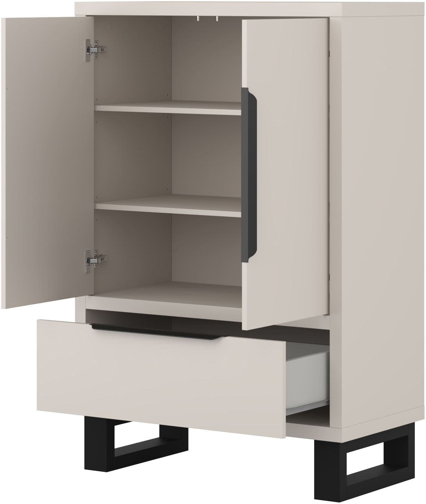 Home affaire Drehtürenschrank »Bronne,Breite 89,5 cm, Mehrzweckschrank, Universalschrank, Garderobe« Kleiderschrank, 1 Schublade, Metallgriffe, Garderobe