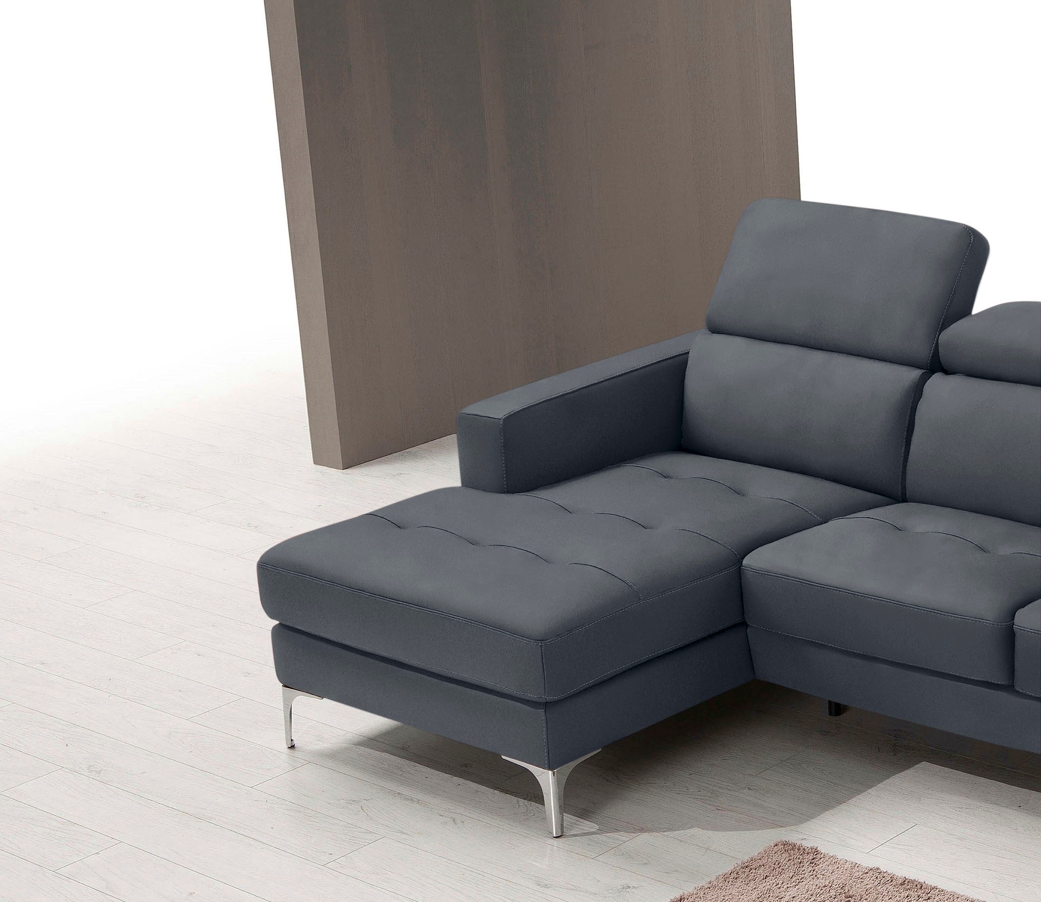 Egoitaliano Ecksofa »Matt, erstklassiger Sitzkomfort, aufwendige Detailverarbeitung, L-Form«, mit verstellbaren Kopfteilen zum Relaxen