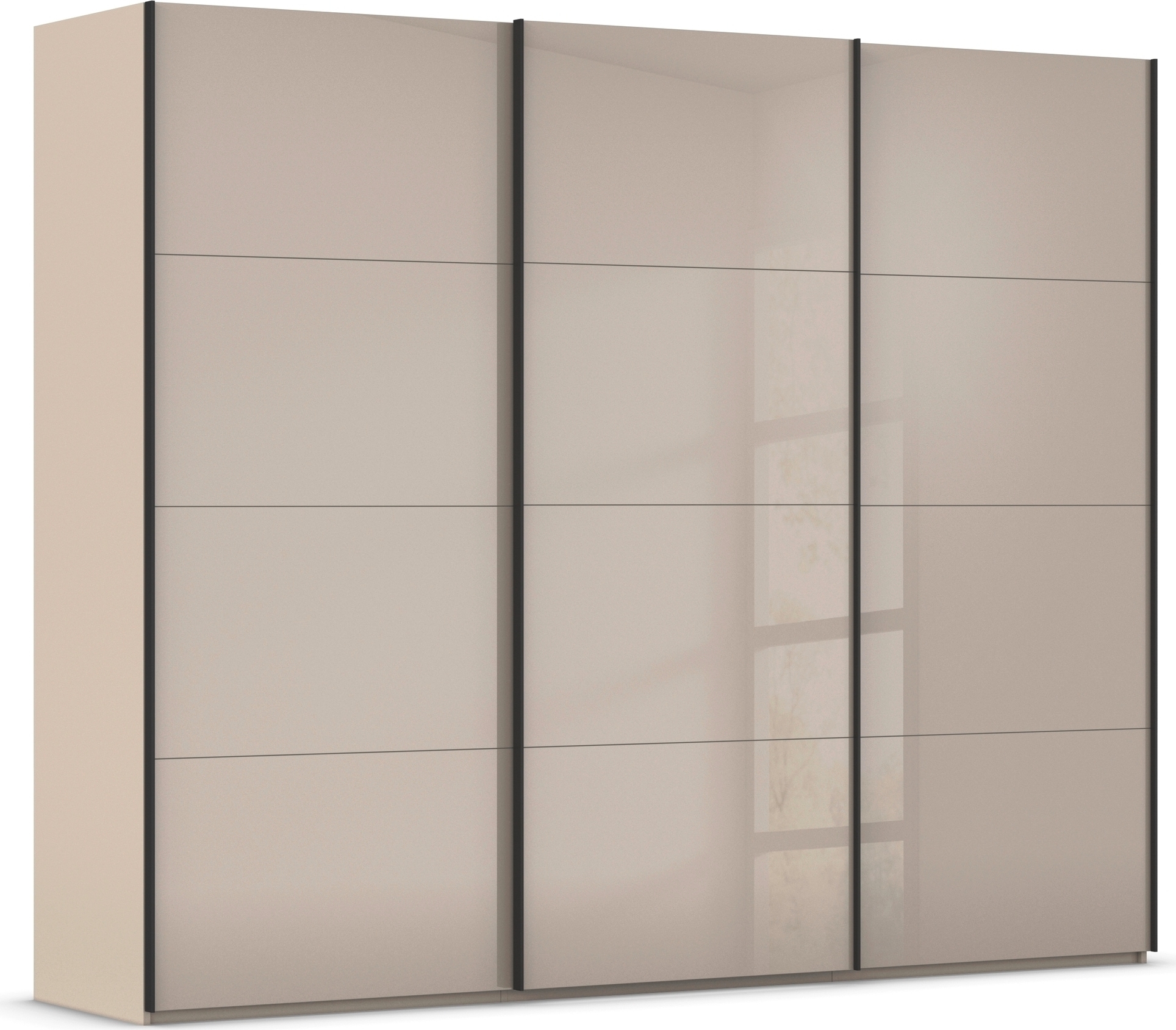 rauch Schwebetürenschrank "Kleiderschrank Schrank Garderobe Schlafzimmerschrank SCALE-FYRA" edle viergeteilte Türen mit Glas-Front viele Farben MADE IN GERMANY