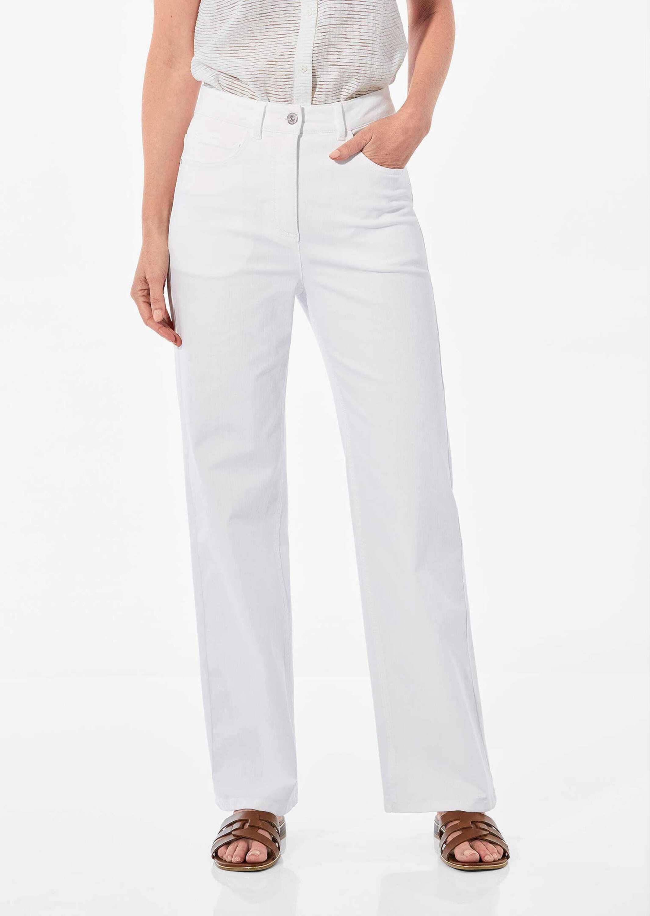 GOLDNER Stretch-Jeans »Jeans Denim Jeans mit weitem Bein«
