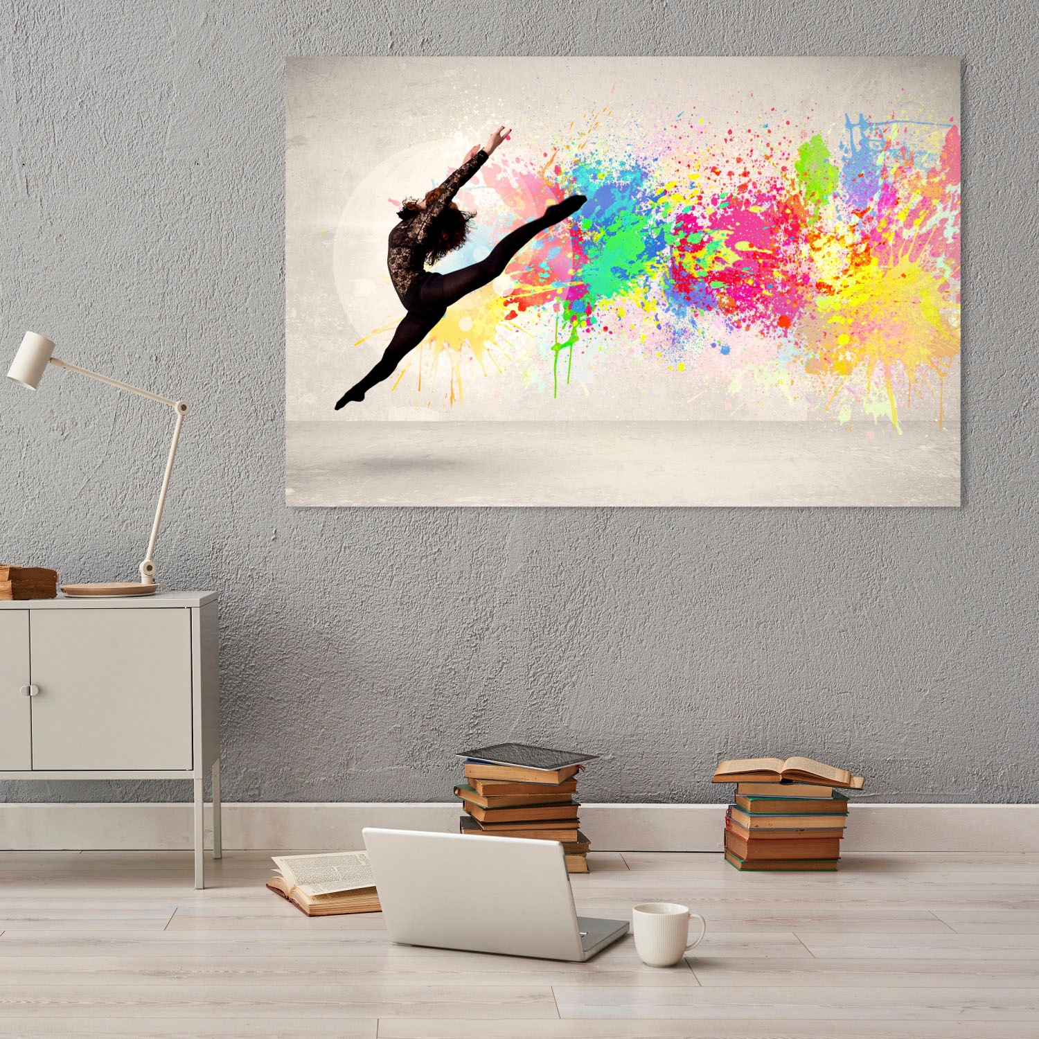 queence Acrylglasbild »tanzende Frau«, Abstrakt-Kunst-Frau-Graffiti-Tanz, Fine Art-Print in Galeriequalität
