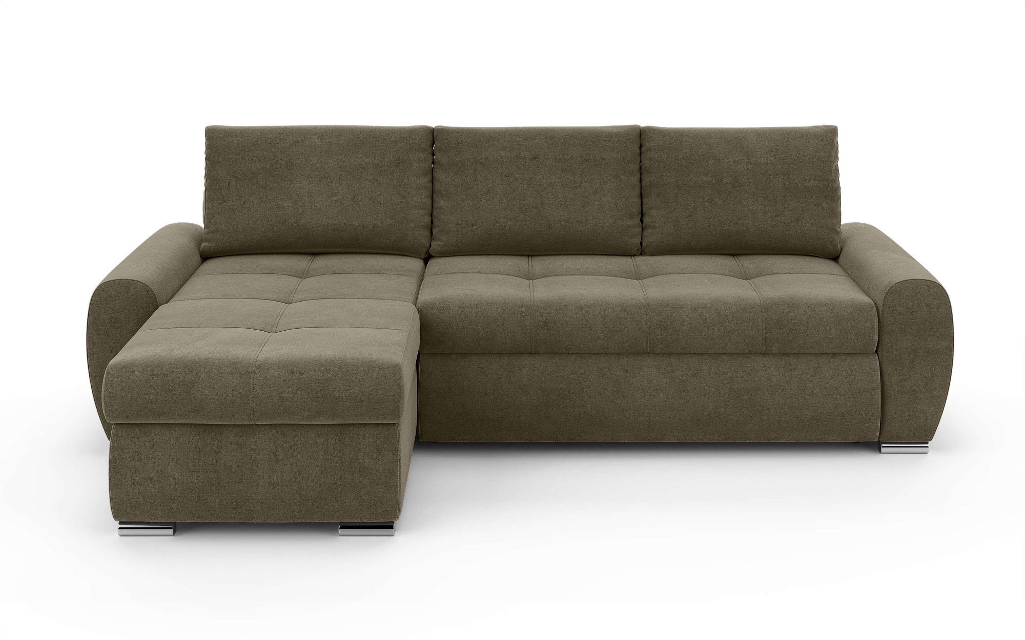 INOSIGN Ecksofa »HAVERHILL Schlafsofa mit Bettkasten, Maße B/H/T: 237/89/166 cm«, L-Form mit Recamiere links oder rechts bestellbar, Wellenunterfederung