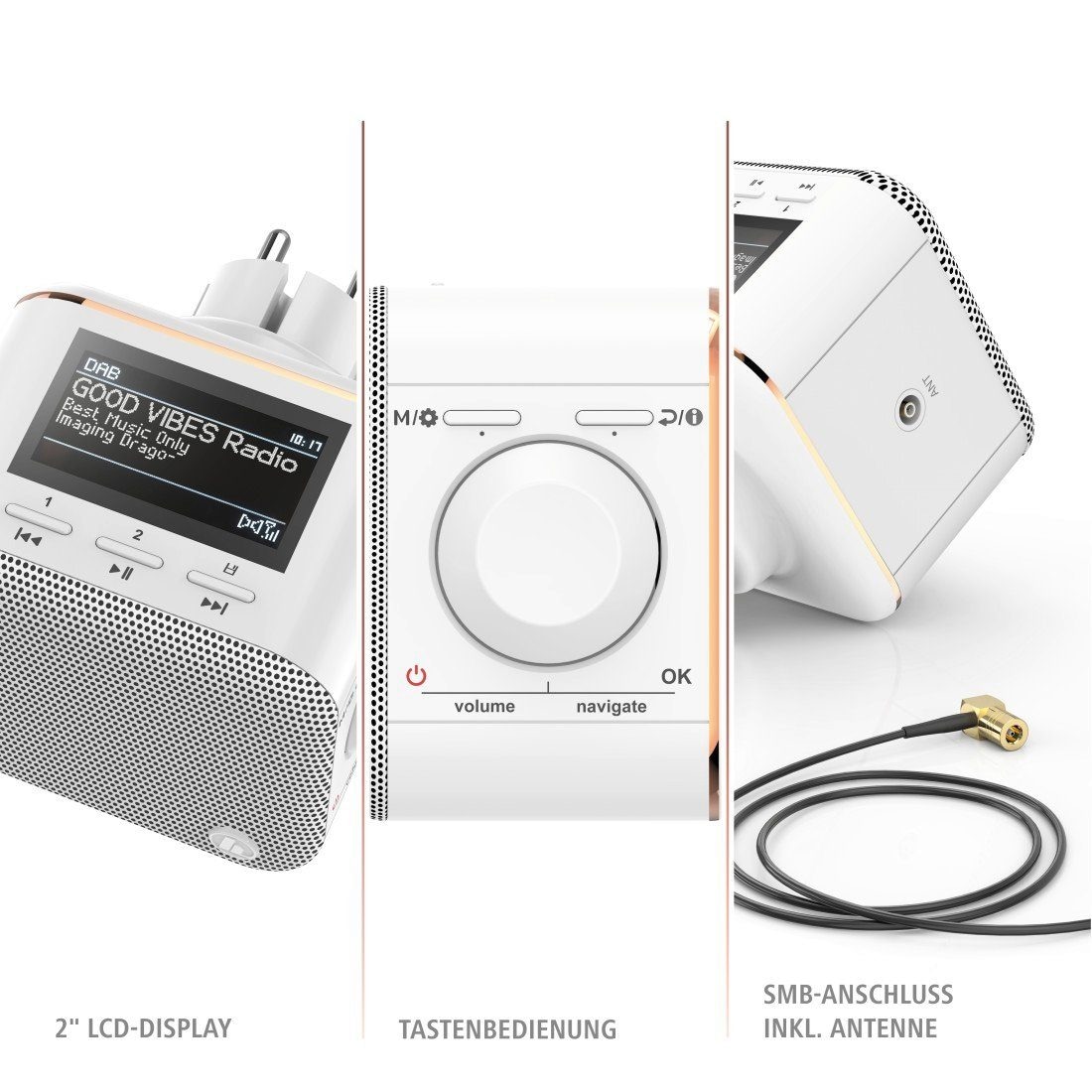 Hama Steckdosenradio, DAB Radio f. Steckdose, Bluetooth/FM