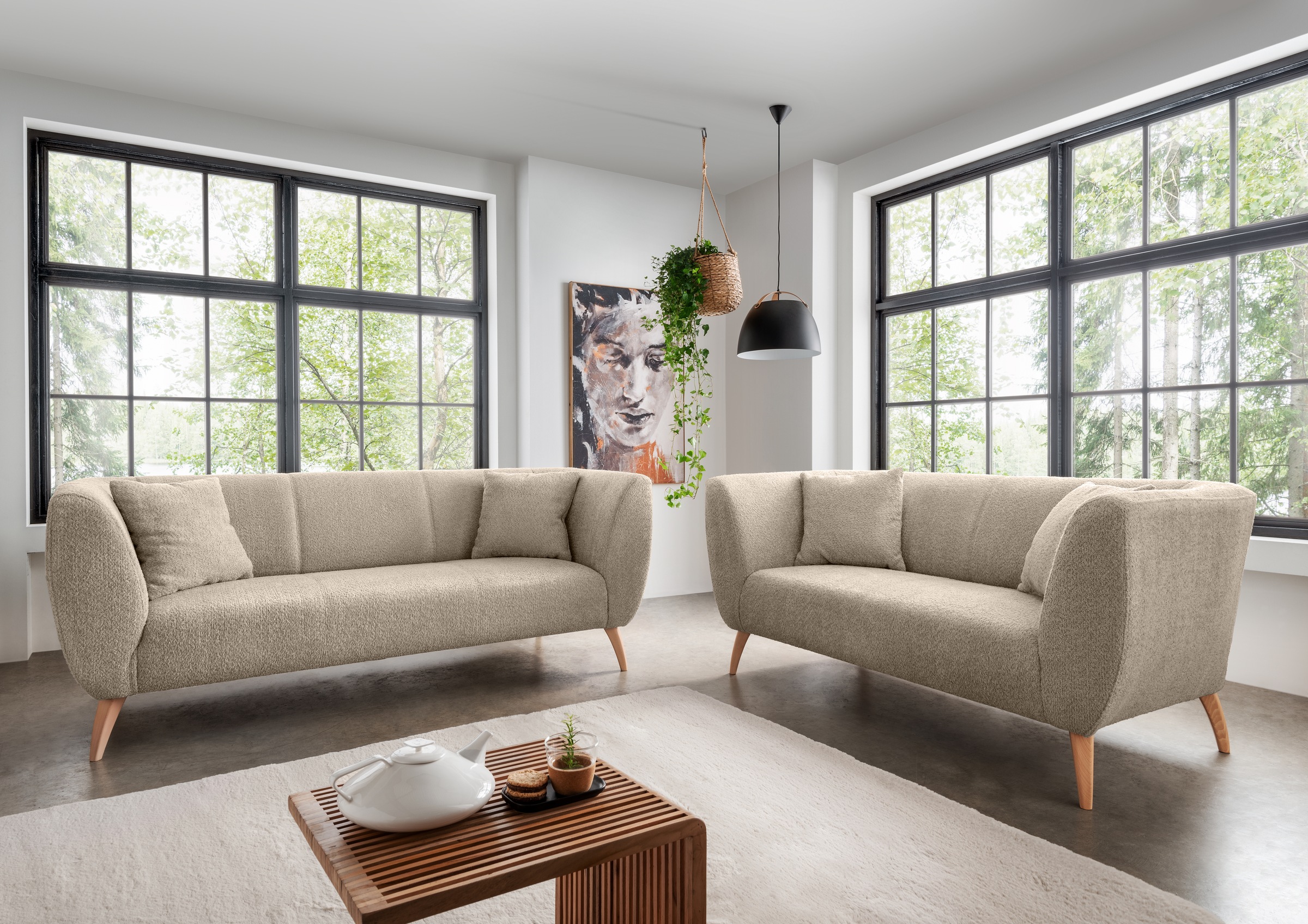 Home affaire Polstergarnitur "Colori" Set, 3-Sitzer und 2-Sitzer, 2 Stk. tl günstig online kaufen