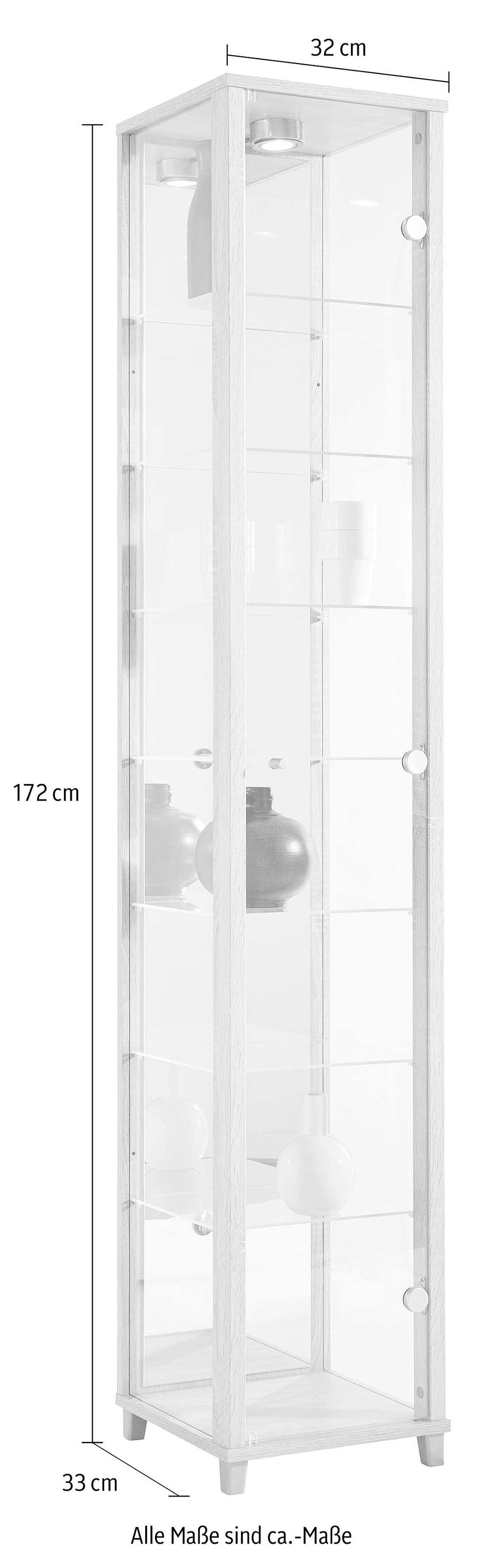 fif möbel Vitrine »OPTIMA«, Standvitrine/Glasvitrine 1x Glastür,perfekt für Sammler,Sammlervitrine