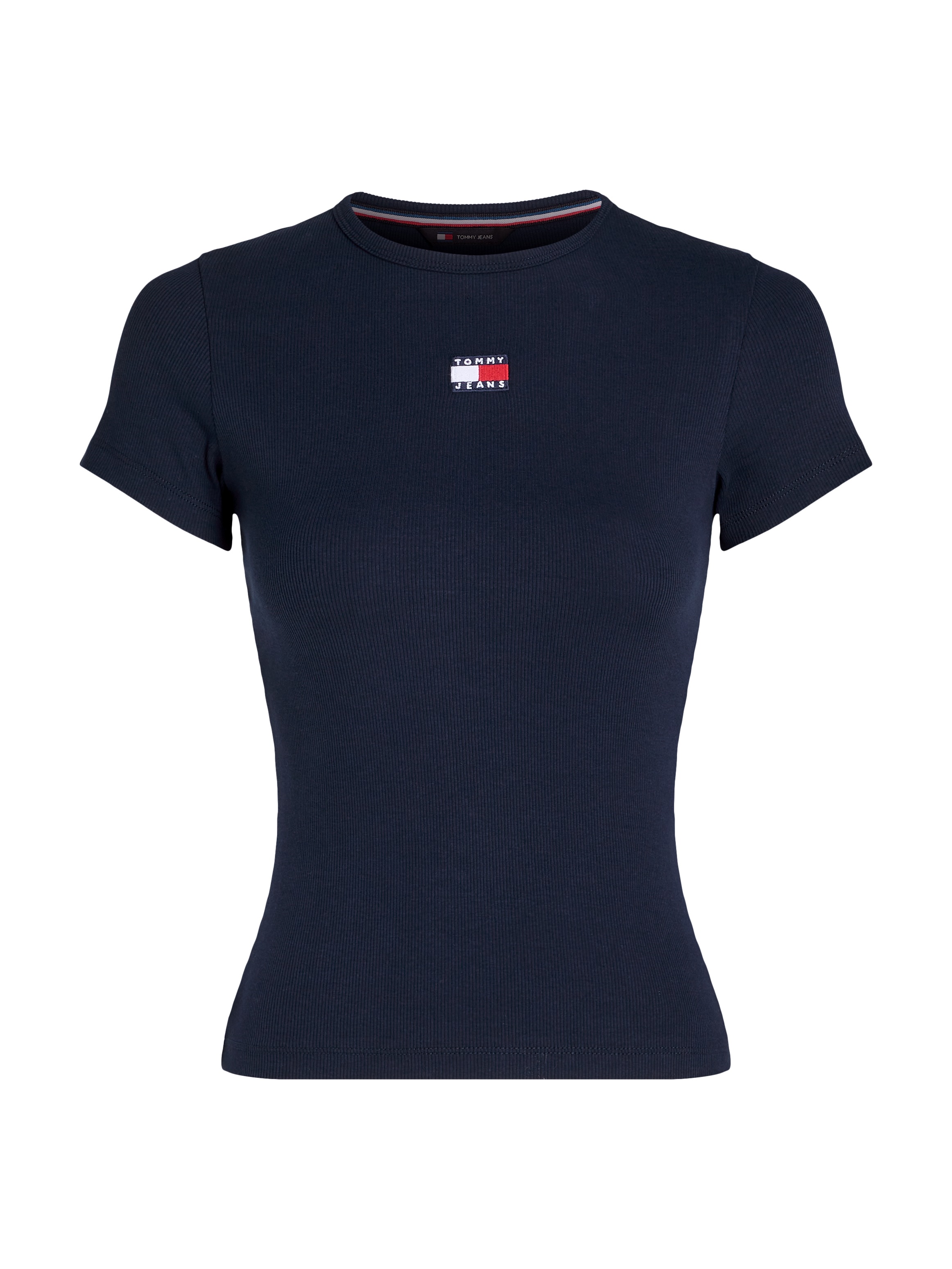 Tommy Jeans T-Shirt »TJW SLIM BADGE RIB TEE«, in Rippoptik