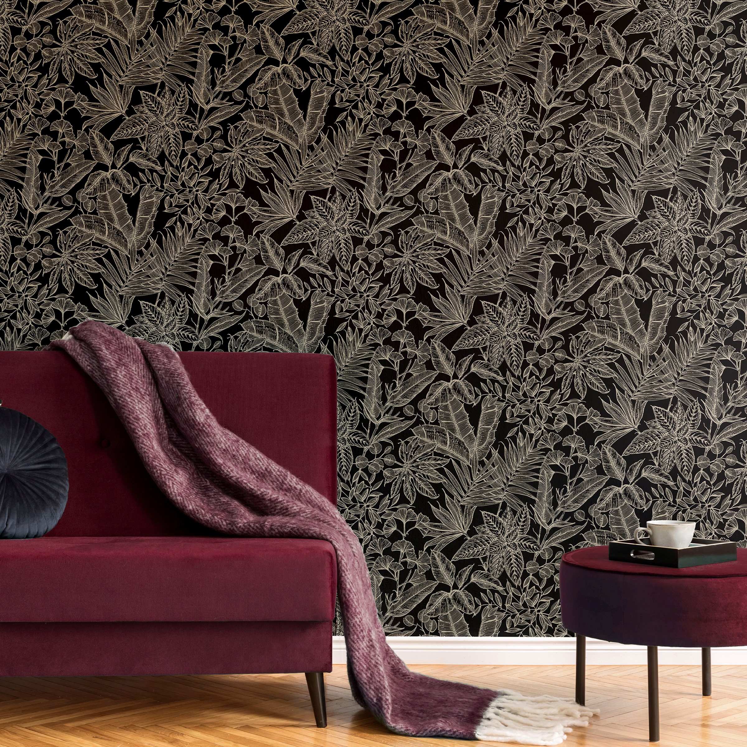 Boutique Vliestapete »Boutique - Vliestapete Paradise Onyx - 10mx52cm«, botanisch, Boutique - Vliestapete Paradise Onyx - 10mx52cm