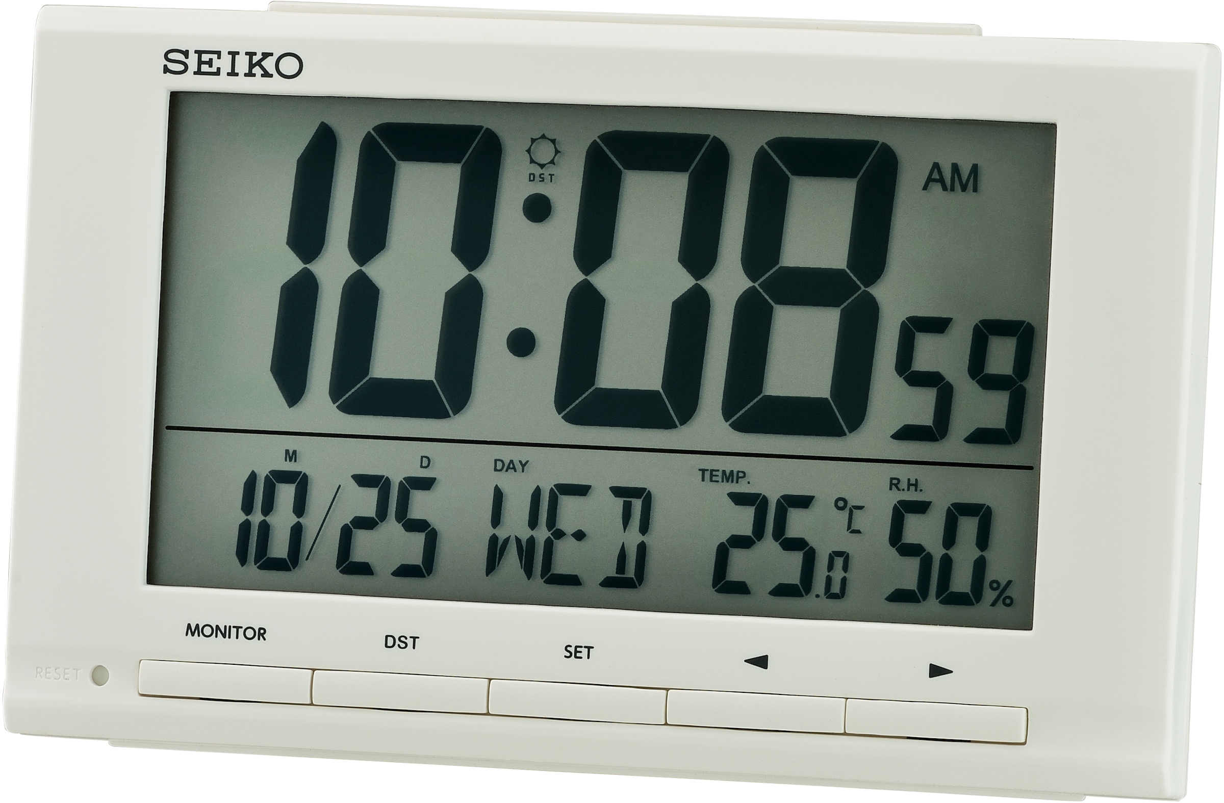 Seiko Quarzwecker »LCD-Wecker Weiß, QHL090W«