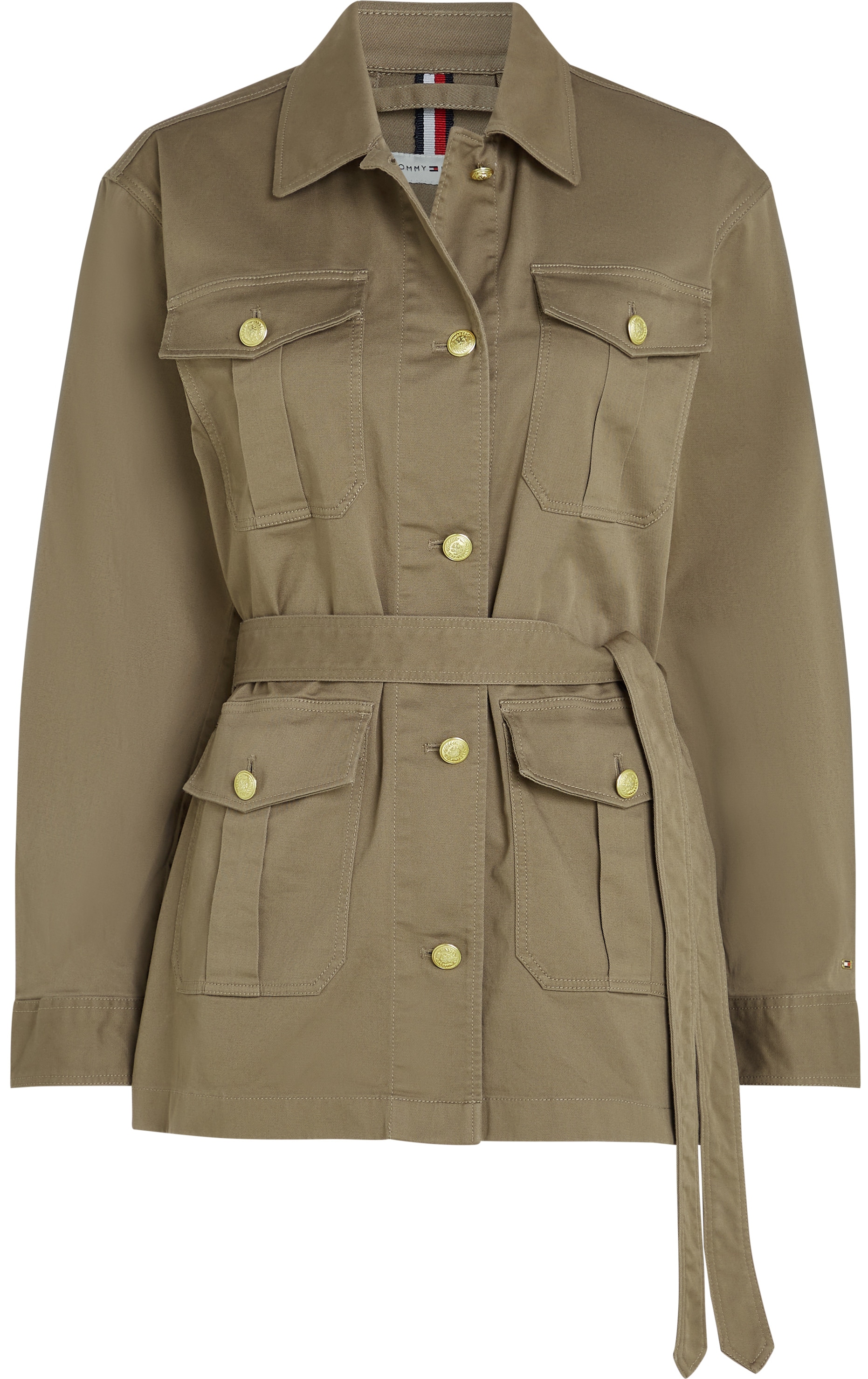 Tommy Hilfiger Outdoorjacke »GOLD BUTTON UTILITY JACKET«, mit goldfarbenem Knopf