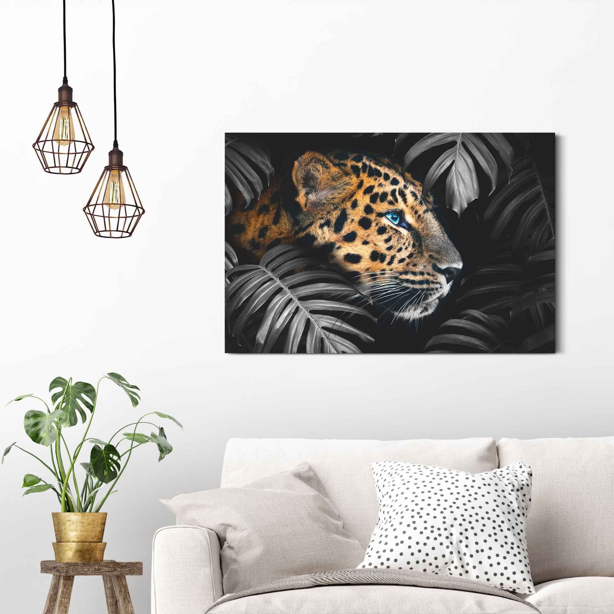 Reinders! Wandbild »Wandbild Leopard Jungle - Pflanze - Tiermotiv«, Leopard, (1 St.)