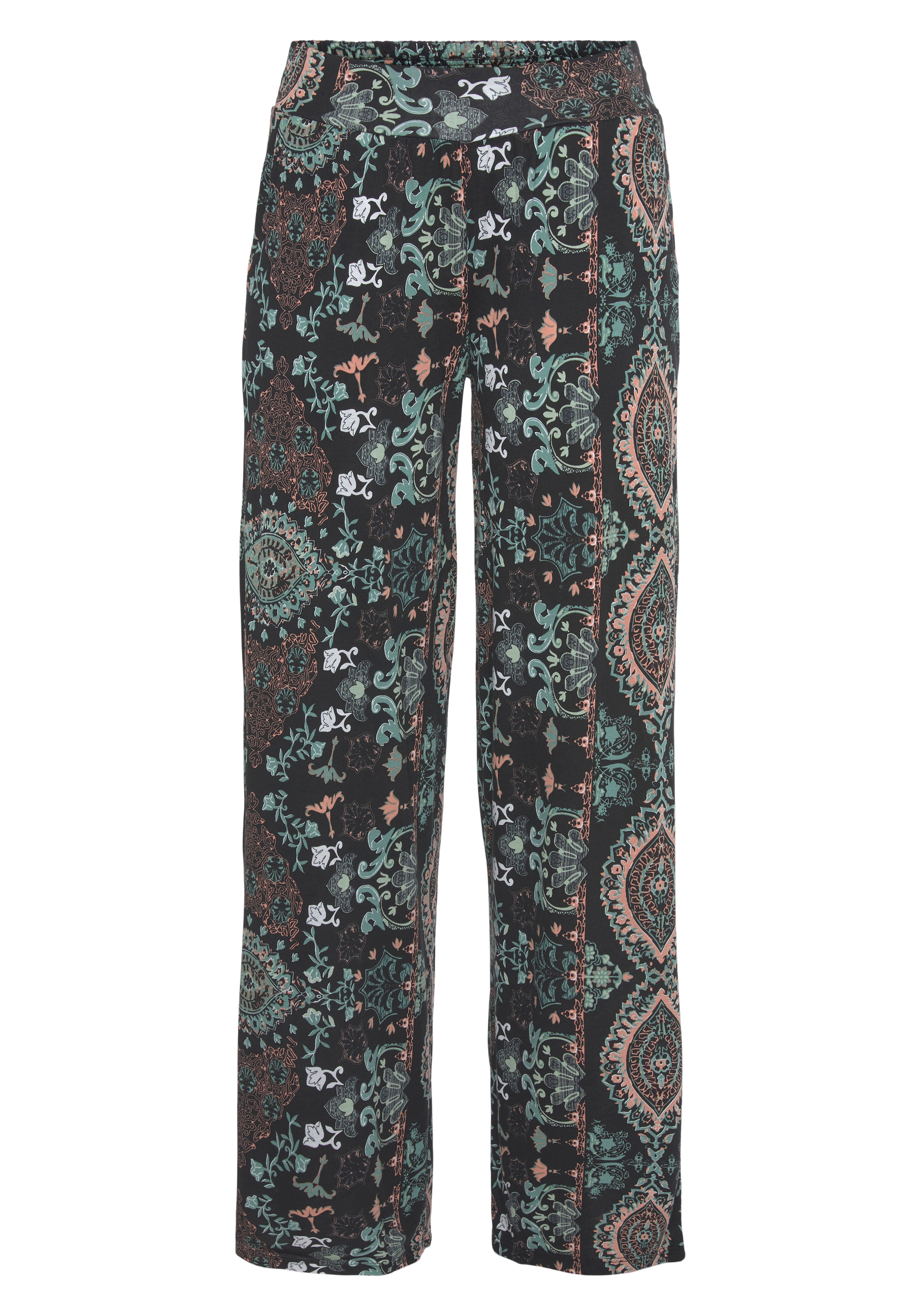 LASCANA Strandhose, mit Ethnoprint und Taschen, Wide-Leg, Marlenehose