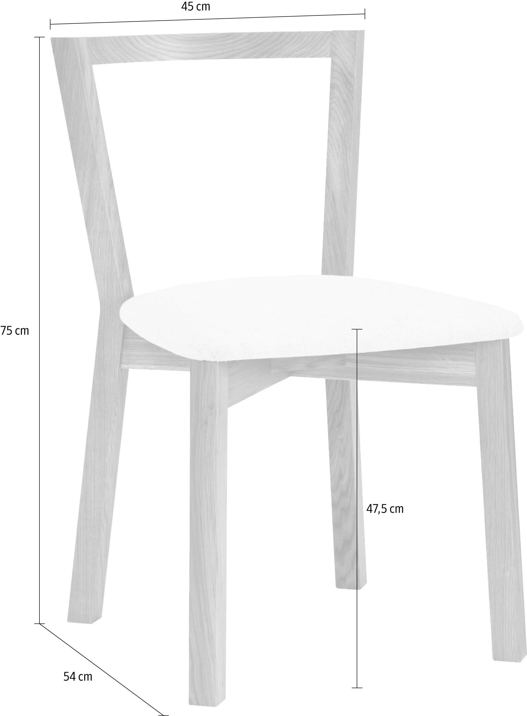 Woodman Stuhl Webstoff, | massiver Set, Eiche 2er bestellen Gestell im (Set), »Edda«, aus BAUR