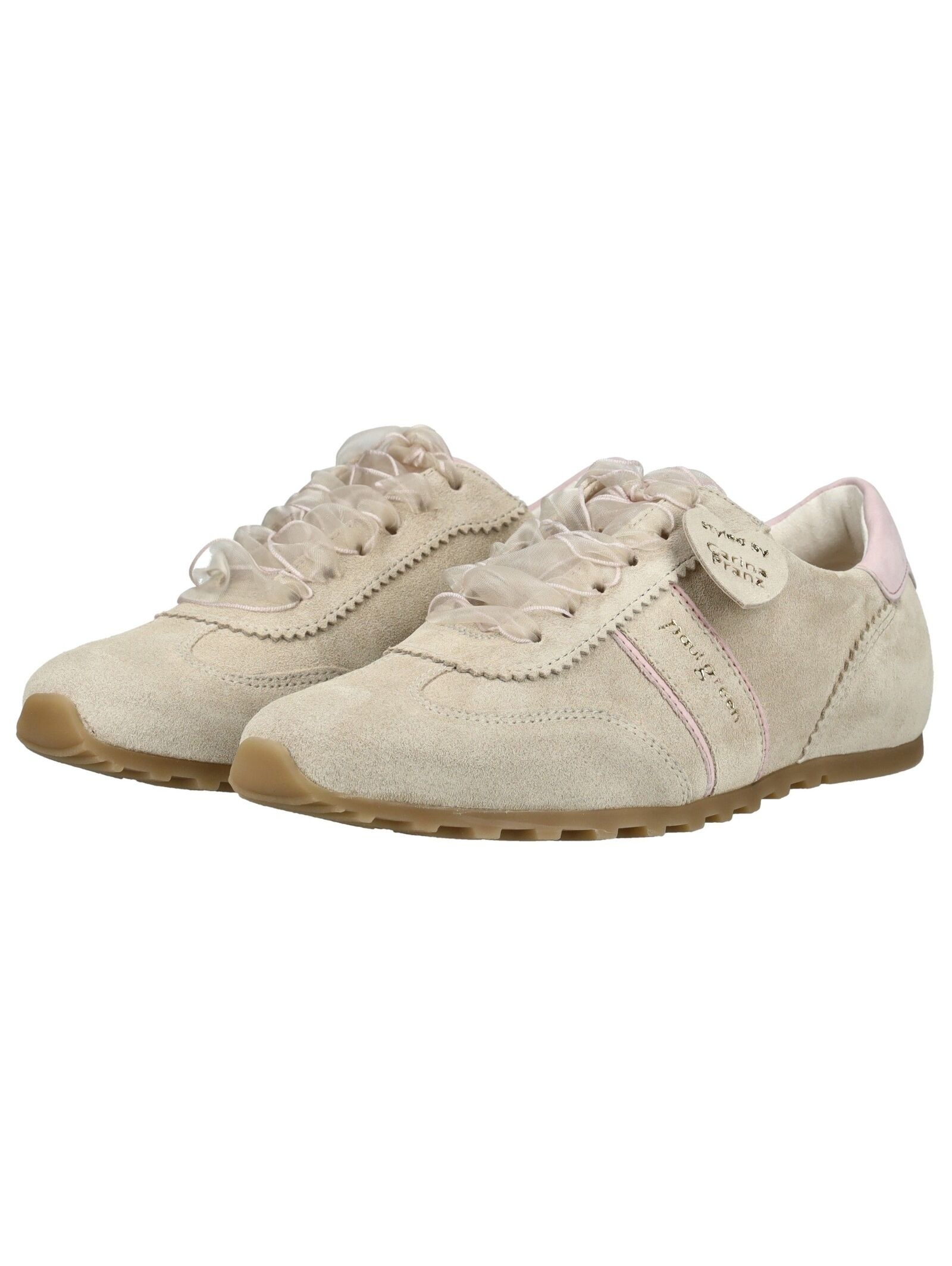 Schnürschuh PAUL GREEN "Paul Green Sneaker Veloursleder", Damen, Gr. 38,5, beige, Veloursleder, Schuhe Schnürschuh, Topseller 3