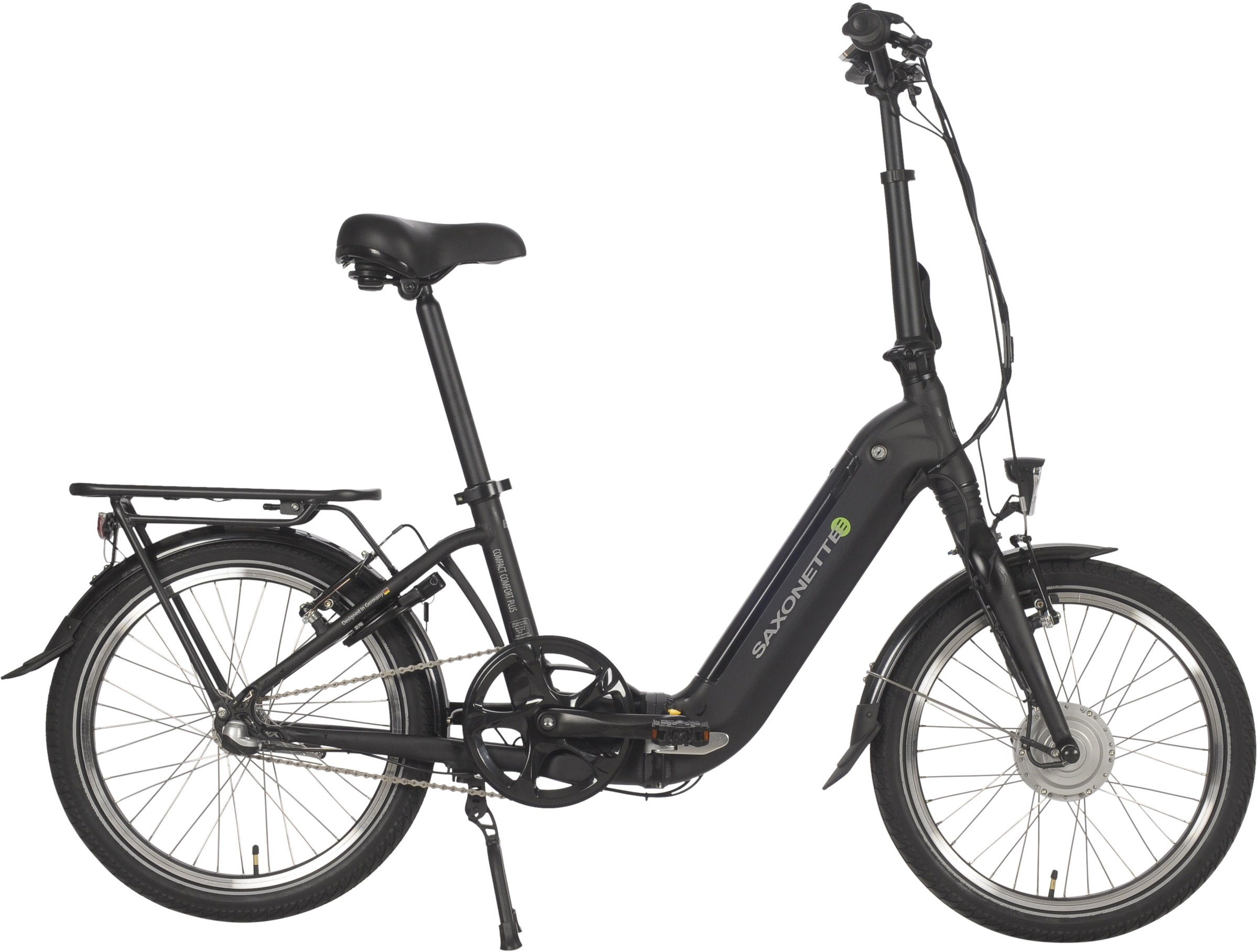 SAXONETTE E-Bike »Compact Comfort Plus«, 3 Gang, Frontmotor 250 W, (mit Akku-Ladegerät), Pedelec, Elektrofahrrad für Damen u. Herren, Faltrad, Klapprad