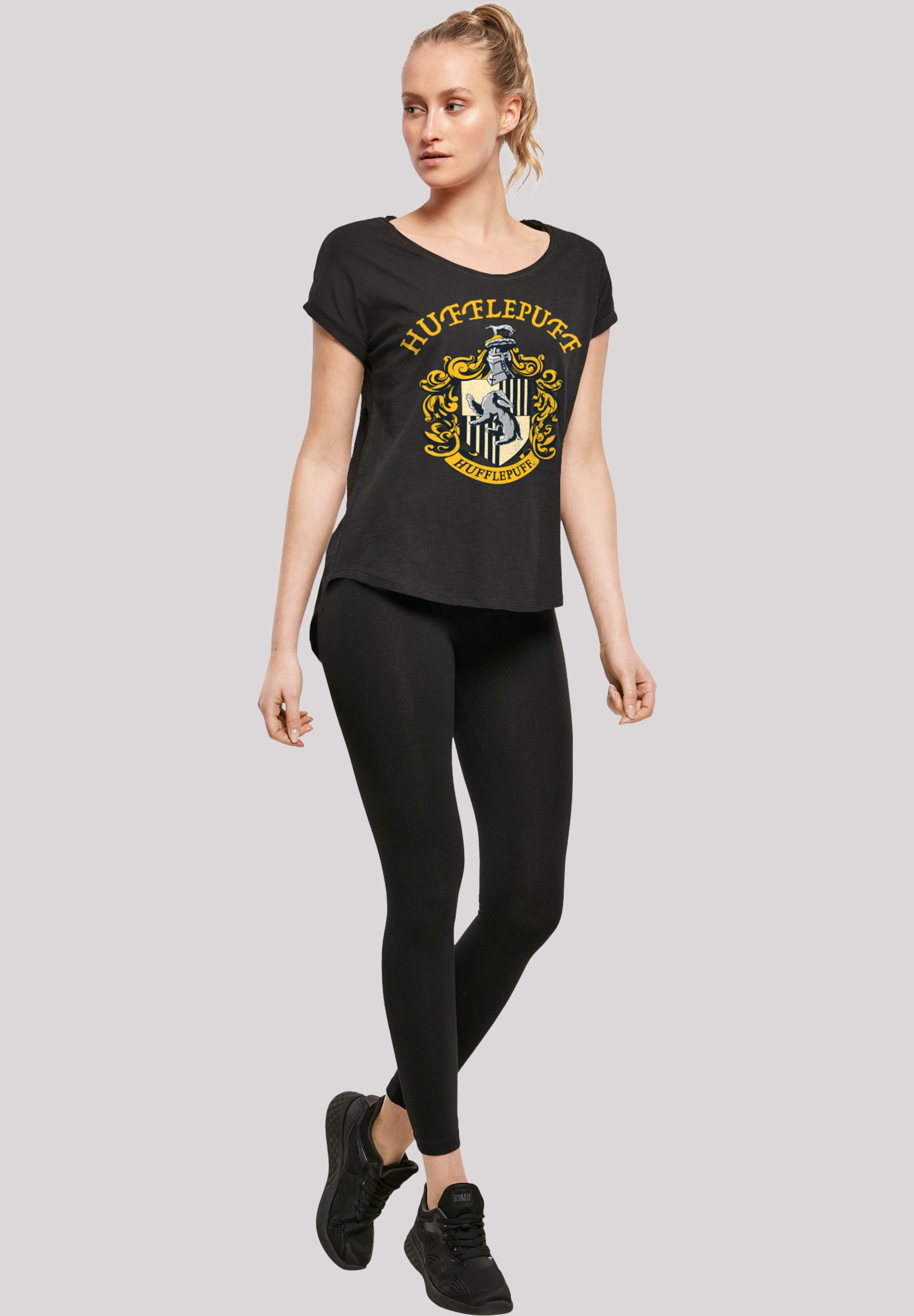 bestellen BAUR with Long »Damen Slub Tee«, tlg.) Kurzarmshirt F4NT4STIC Ladies | Hufflepuff Crest (1 Potter Harry