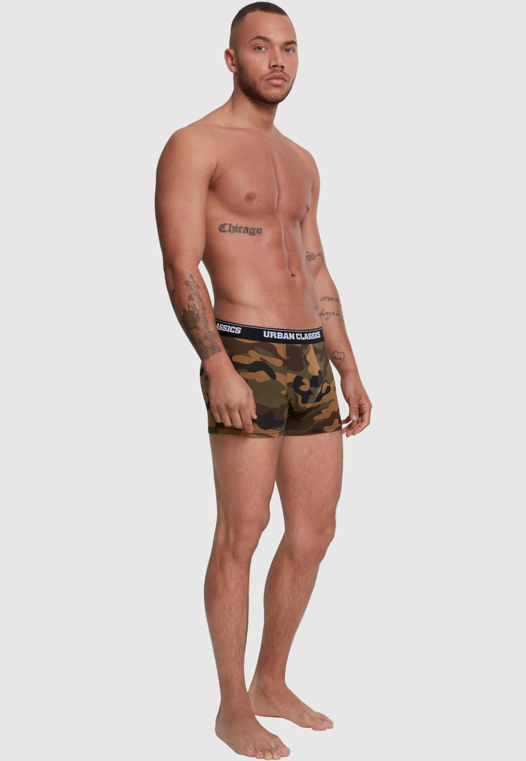URBAN CLASSICS Boxershorts »Urban Classics Herren 2-Pack Camo Boxer Shorts«, (1 St.)