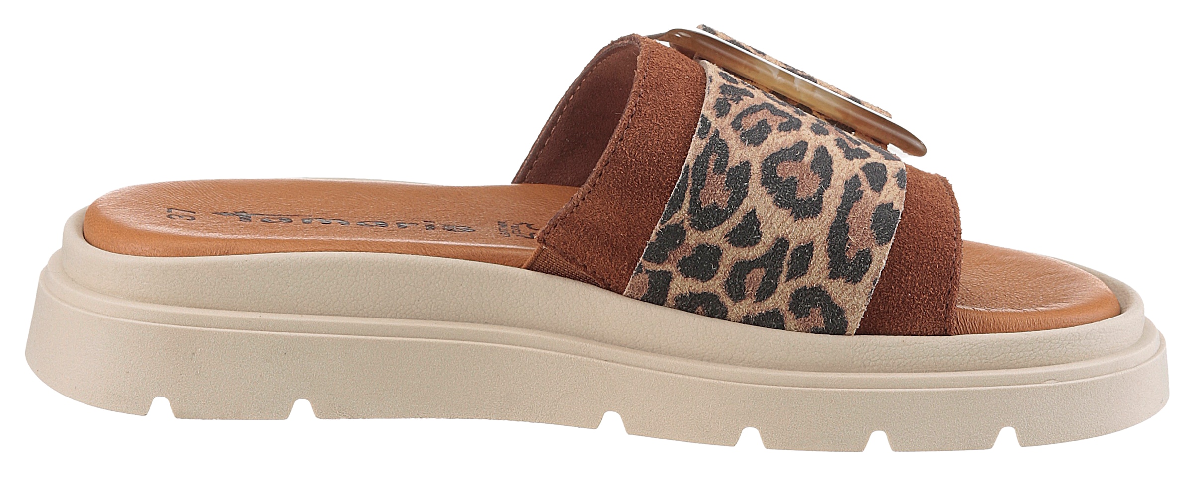 Tamaris Pantolette, Plateau, Sommerschuh mit modischer Zierschnalle