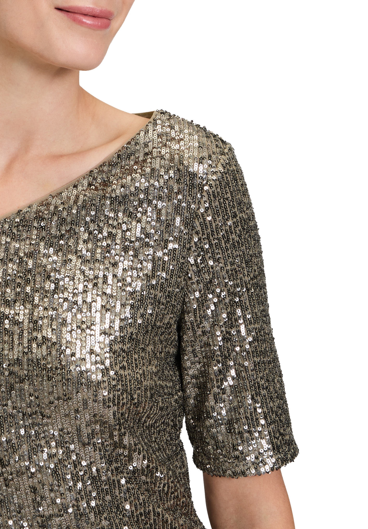 Vera Mont Kurzarmshirt »Vera Mont Damen Pailletten-Top mit Glanzeffekt«, (1 tlg.), Pailletten